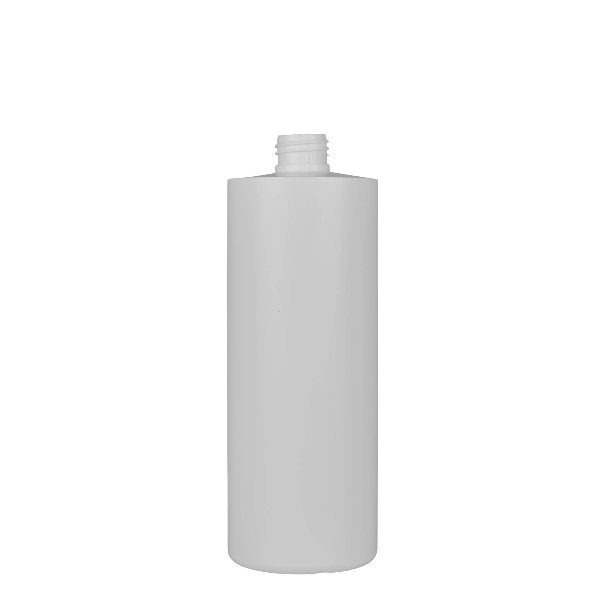 500 ml plastflaska 'Pipe', grön HDPE, vit, mynning: 24/410