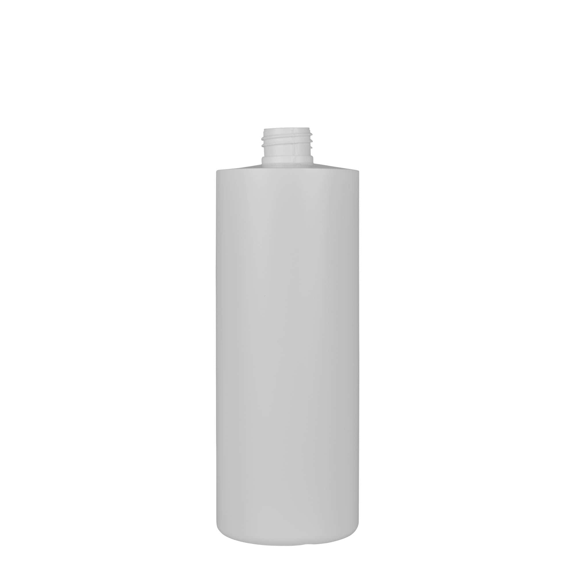 500 ml plastflaska 'Pipe', grön HDPE, vit, mynning: 24/410