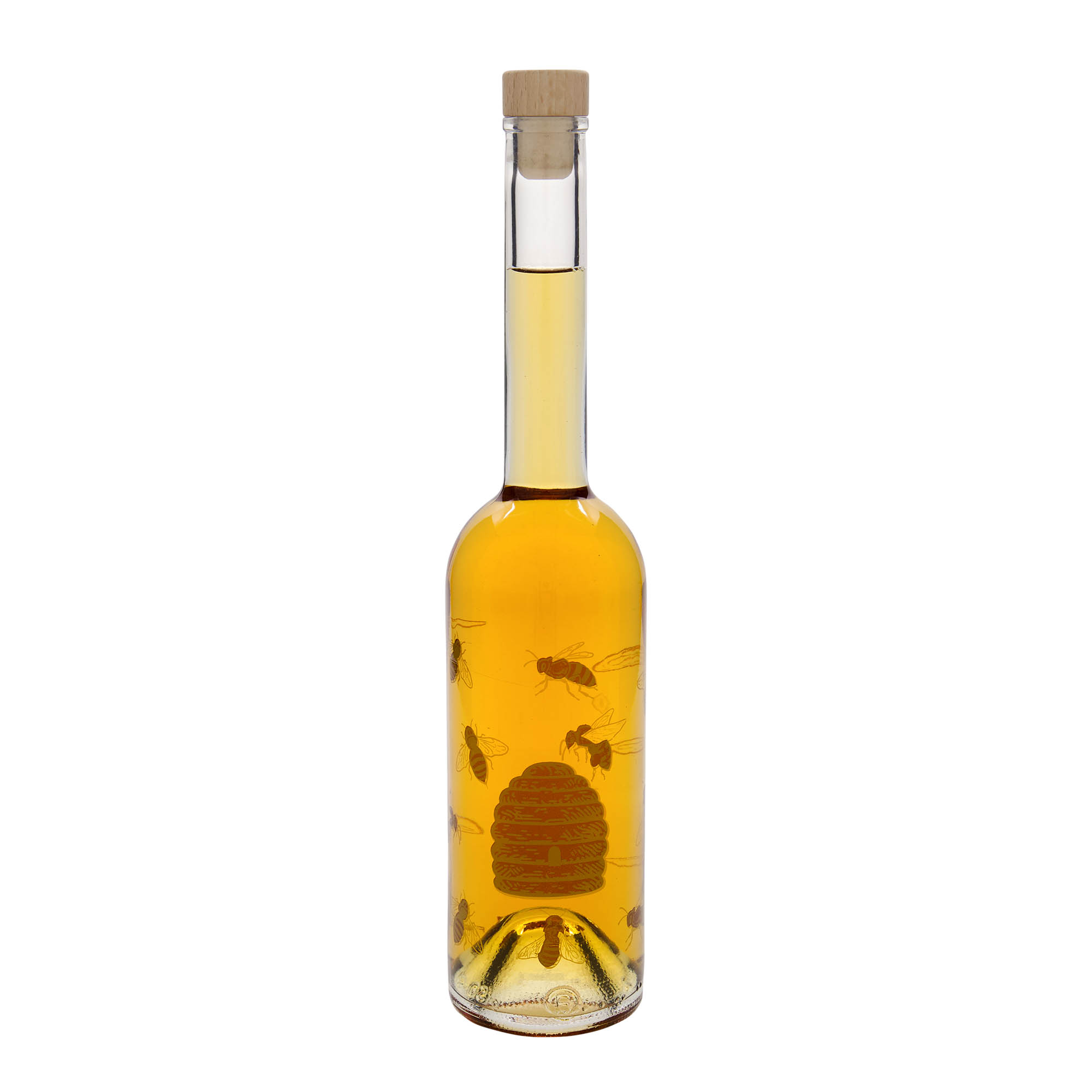 500 ml glasflaska 'Opera', motiv: bin, öppning: kork