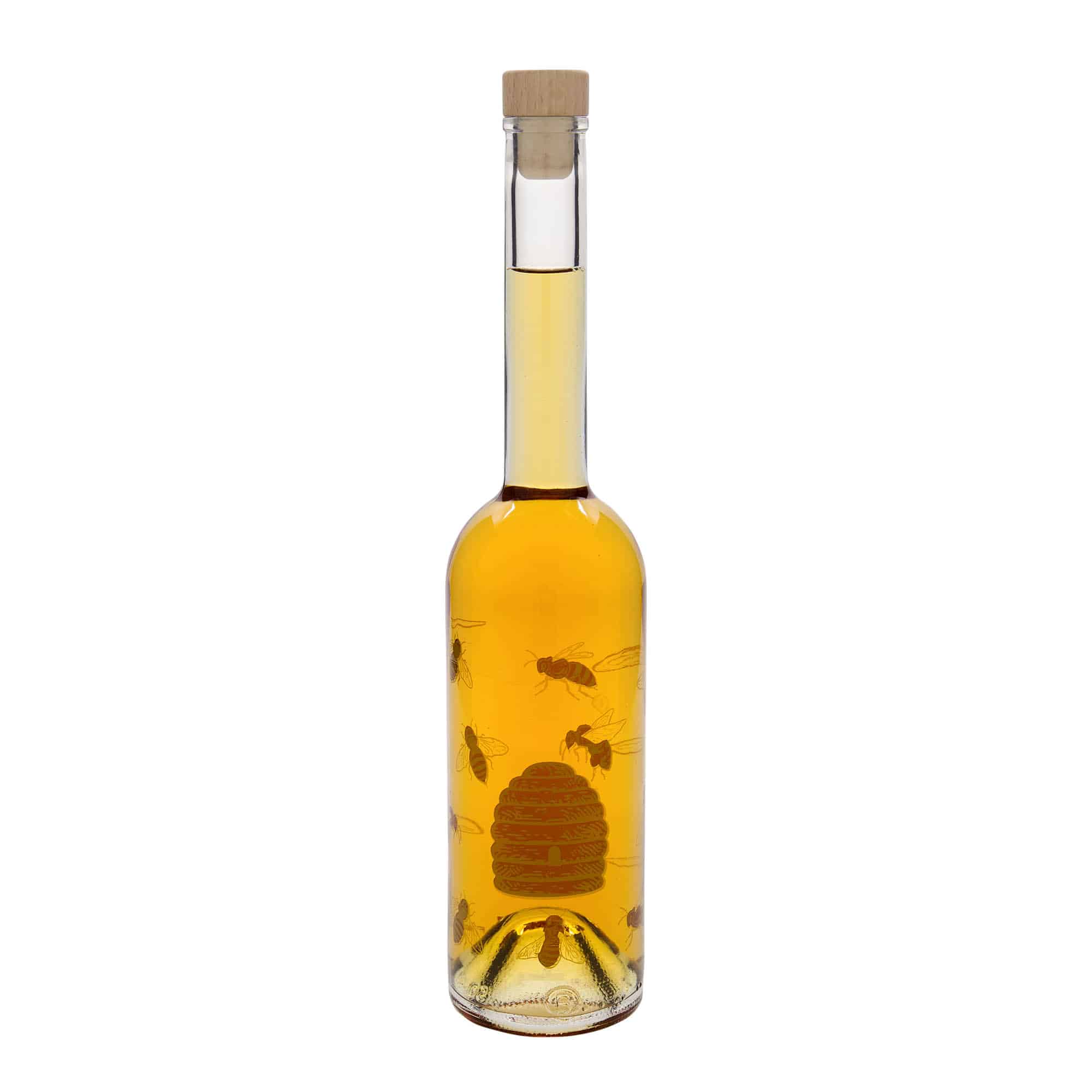 500 ml glasflaska 'Opera', motiv: bin, öppning: kork