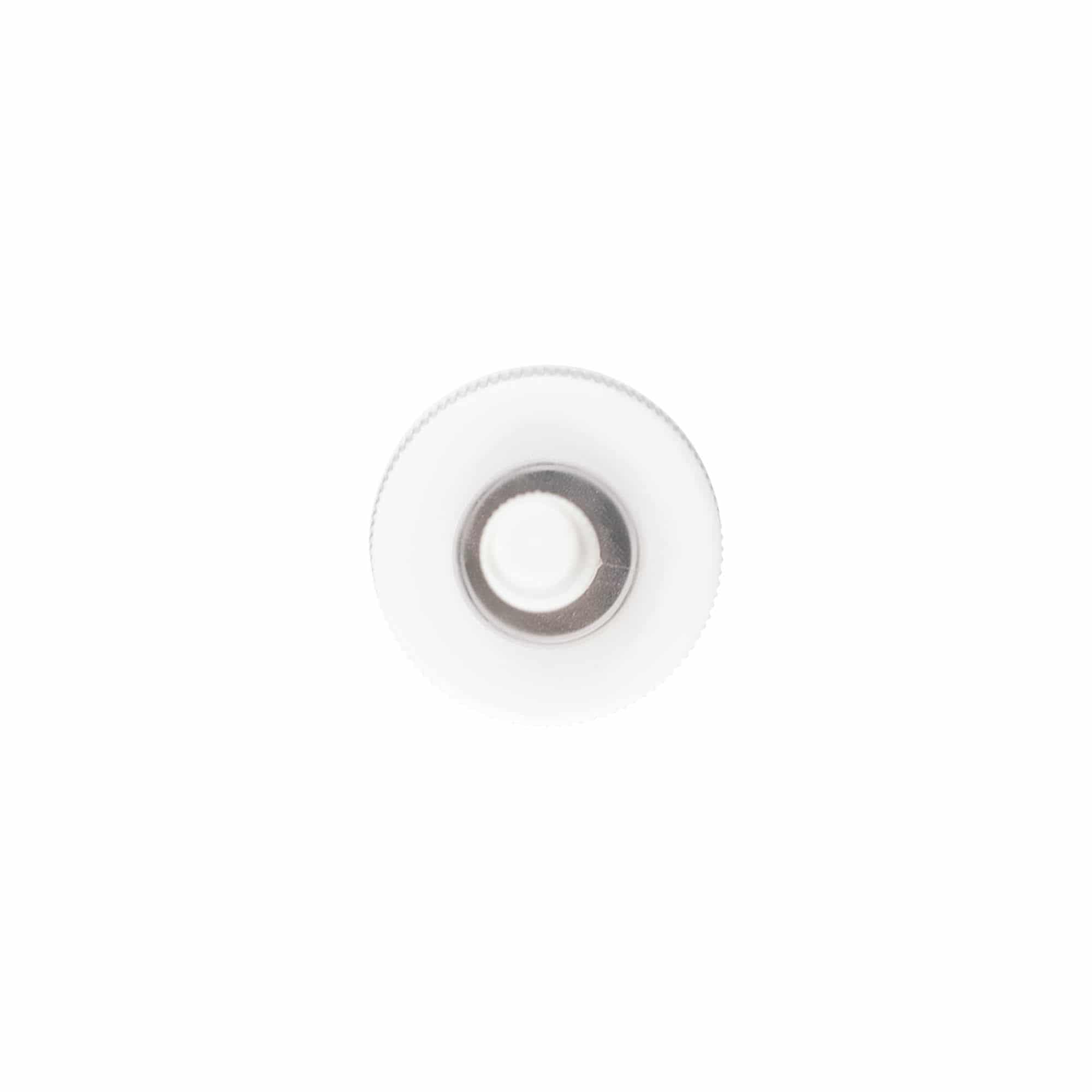 Skruvlock med applikator, PP-plast, vit, för mynning: 24/410 Skruvlock med applikator, PP-plast, vit, för mynning: 24/410