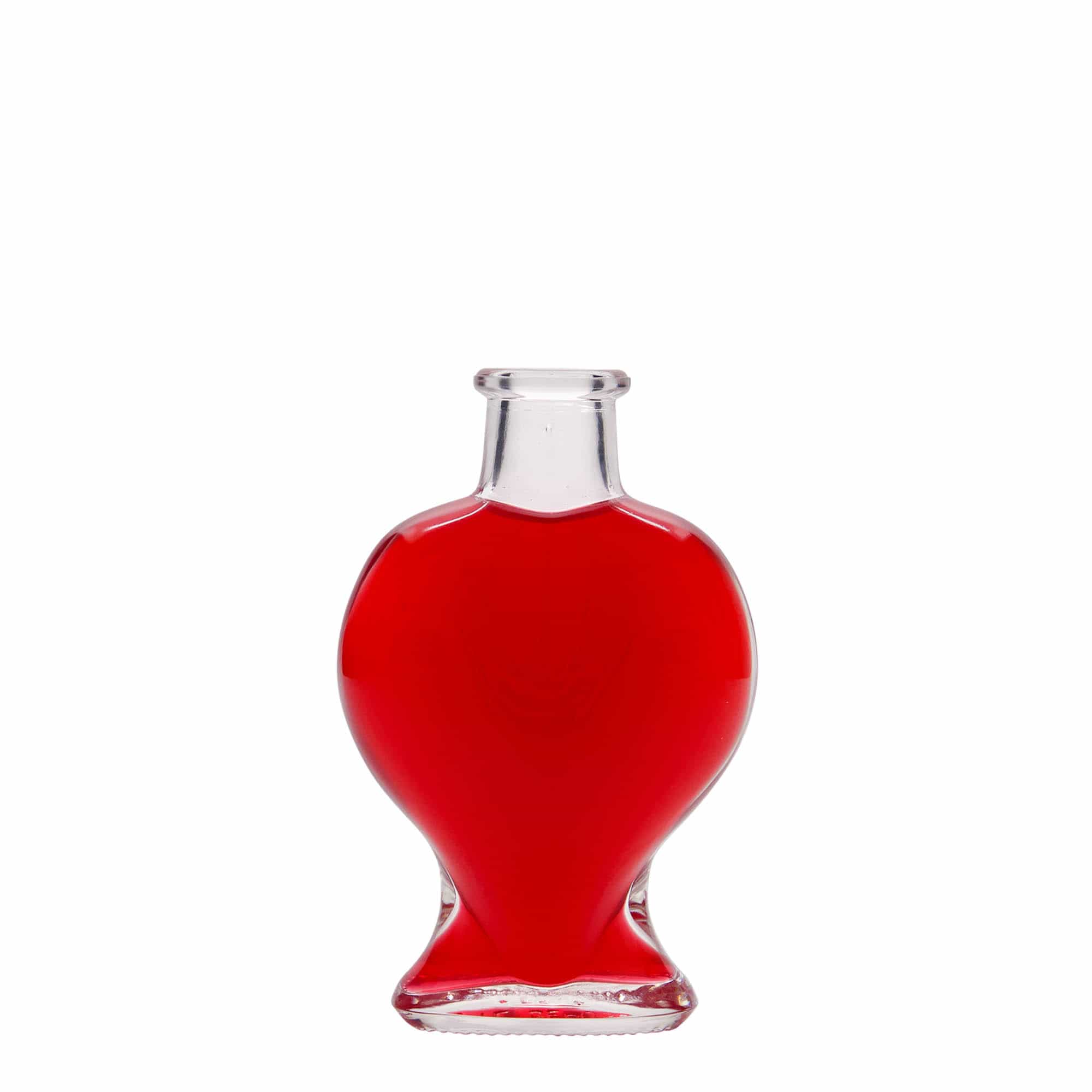 100 ml glasflaska 'Hjärta', öppning: kork