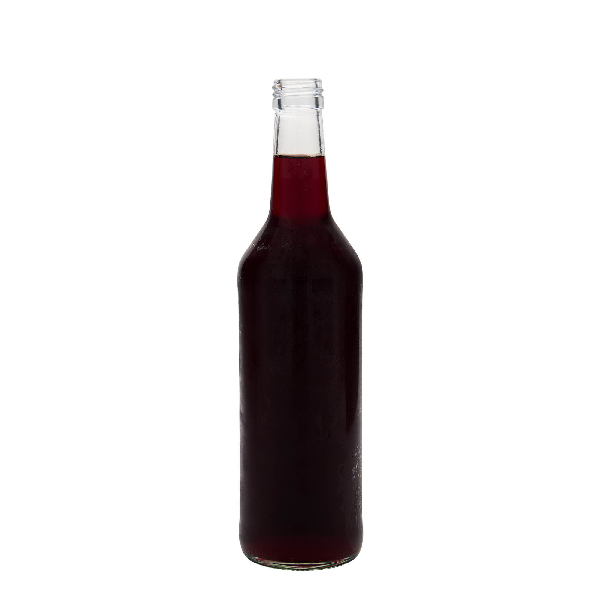 500 ml glasflaska med rak hals, öppning: PP 28