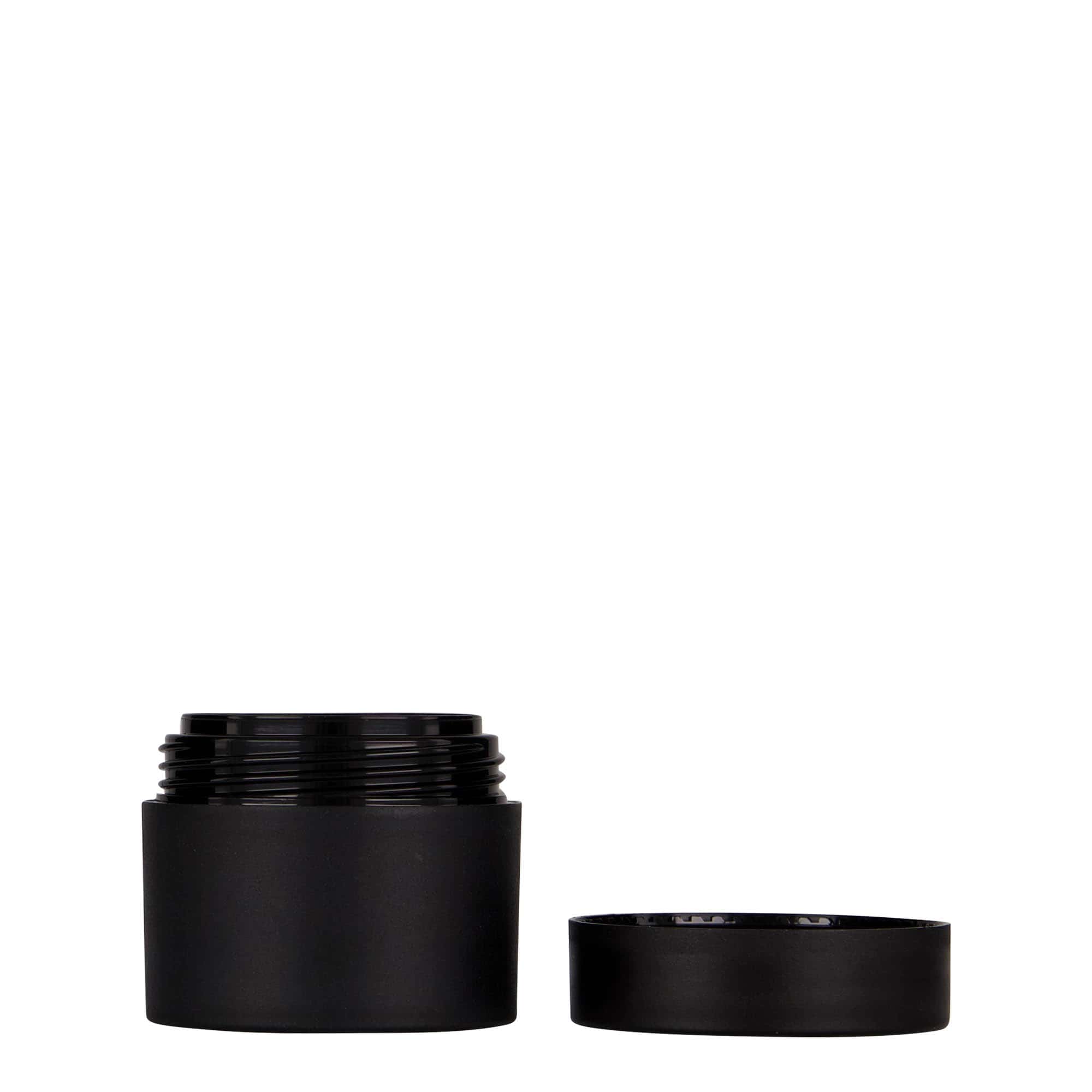 30 ml plastburk 'Antonella', PP, svart, öppning: skruvlock