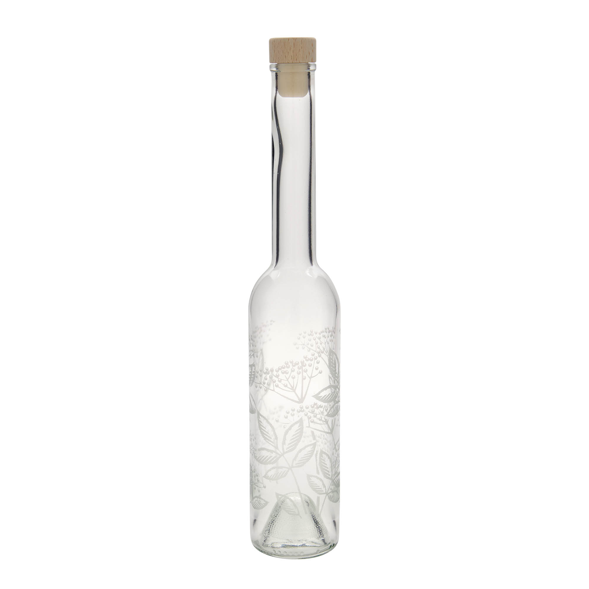 350 ml glasflaska 'Opera', motiv: fläder, öppning: kork