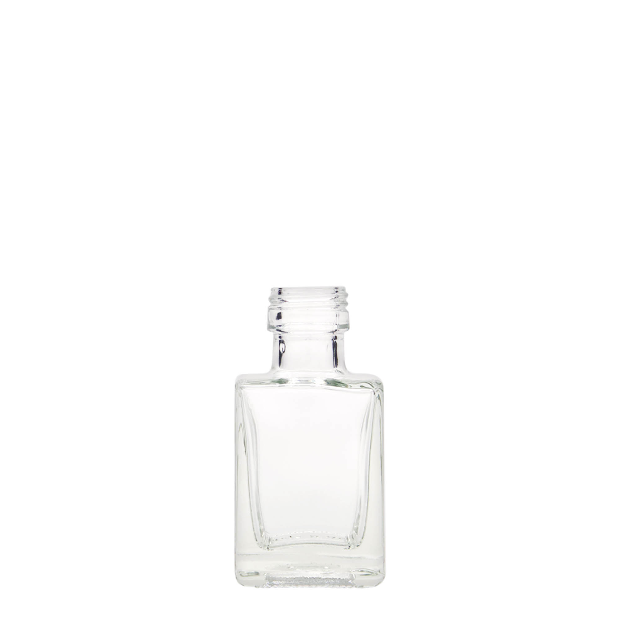 50 ml glasflaska 'Cube', kvadratisk, mynning: PP 24 50 ml glasflaska 'Cube', kvadratisk, mynning: PP 24