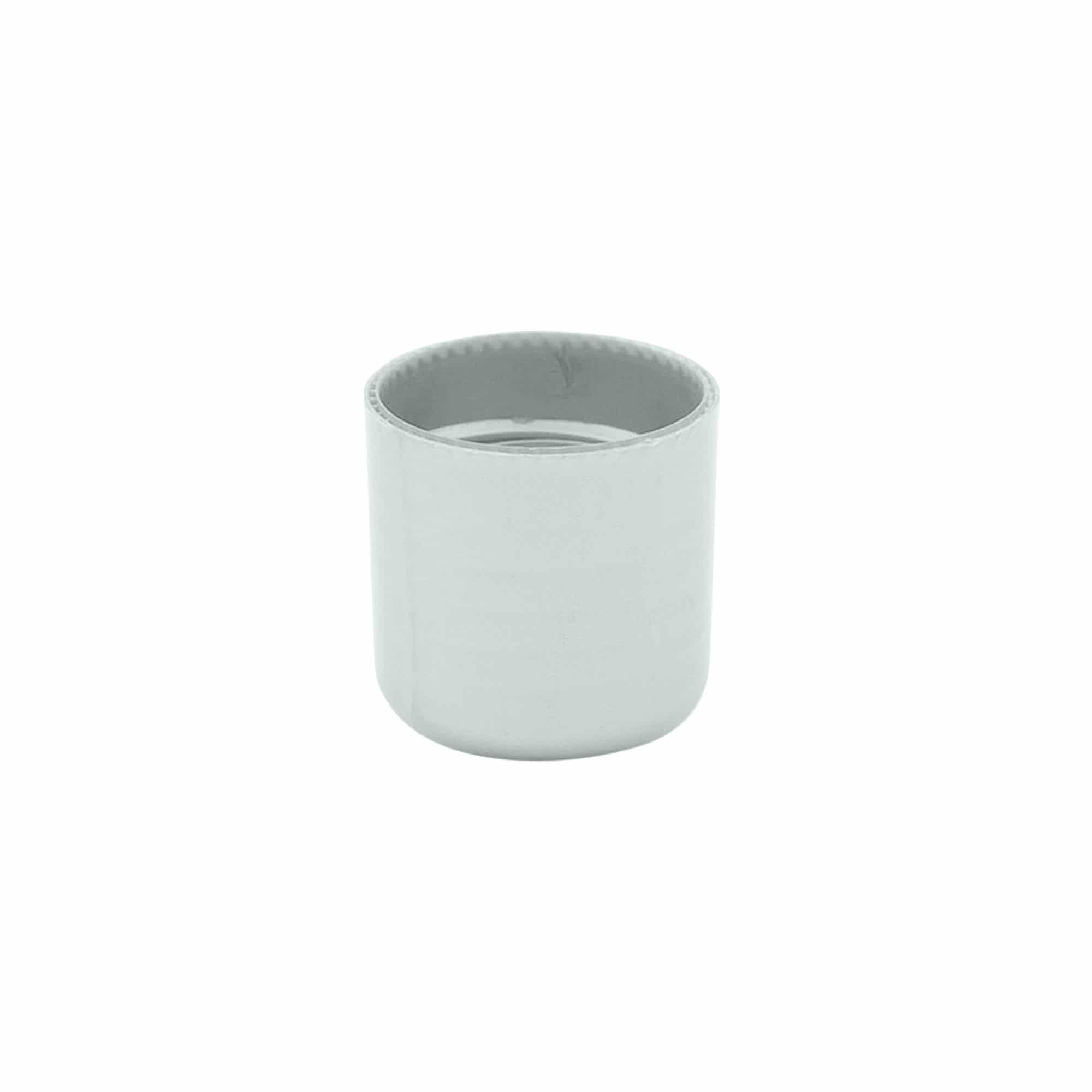Skruvlock med sprutinsats, PP-plast, silver, för mynning: 24/410