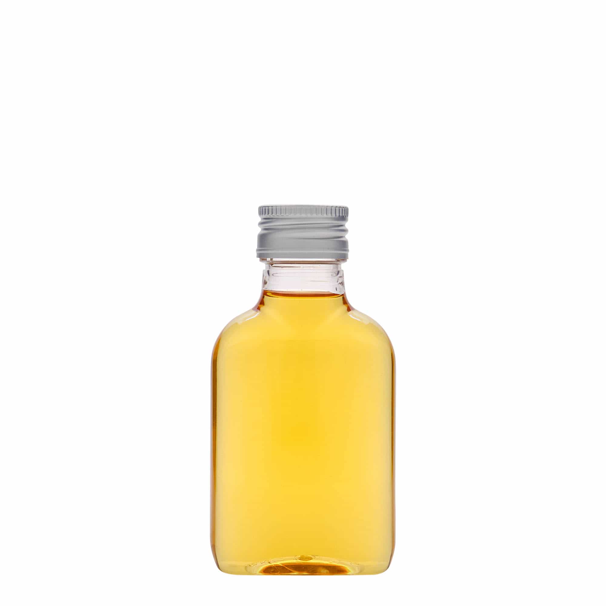 100 ml fickplunta, oval, PET-plast, mynning: PP 28
