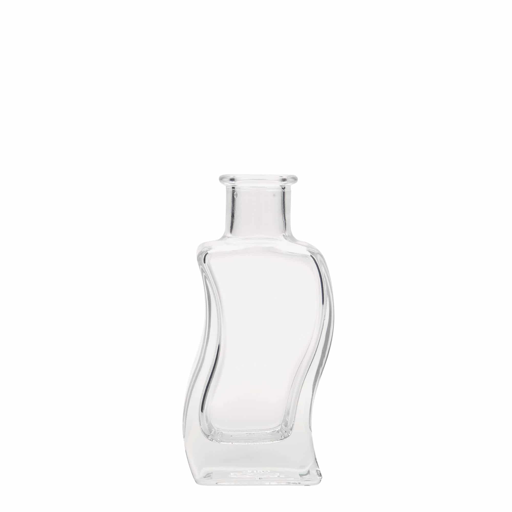 100 ml glasflaska 'Våg', fyrkantig, öppning: kork