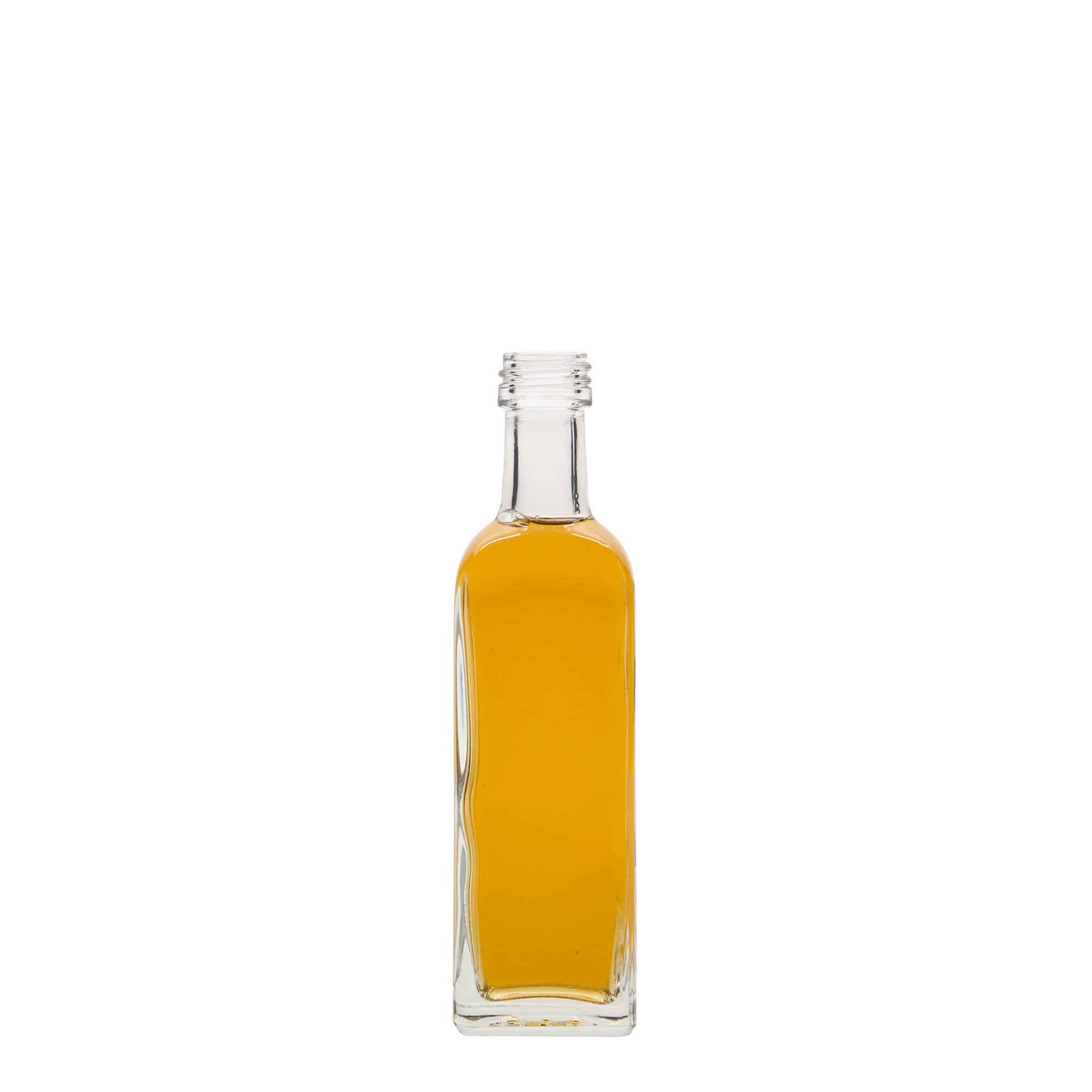 60 ml glasflaska 'Marasca', kvadratisk, mynning: PP 18