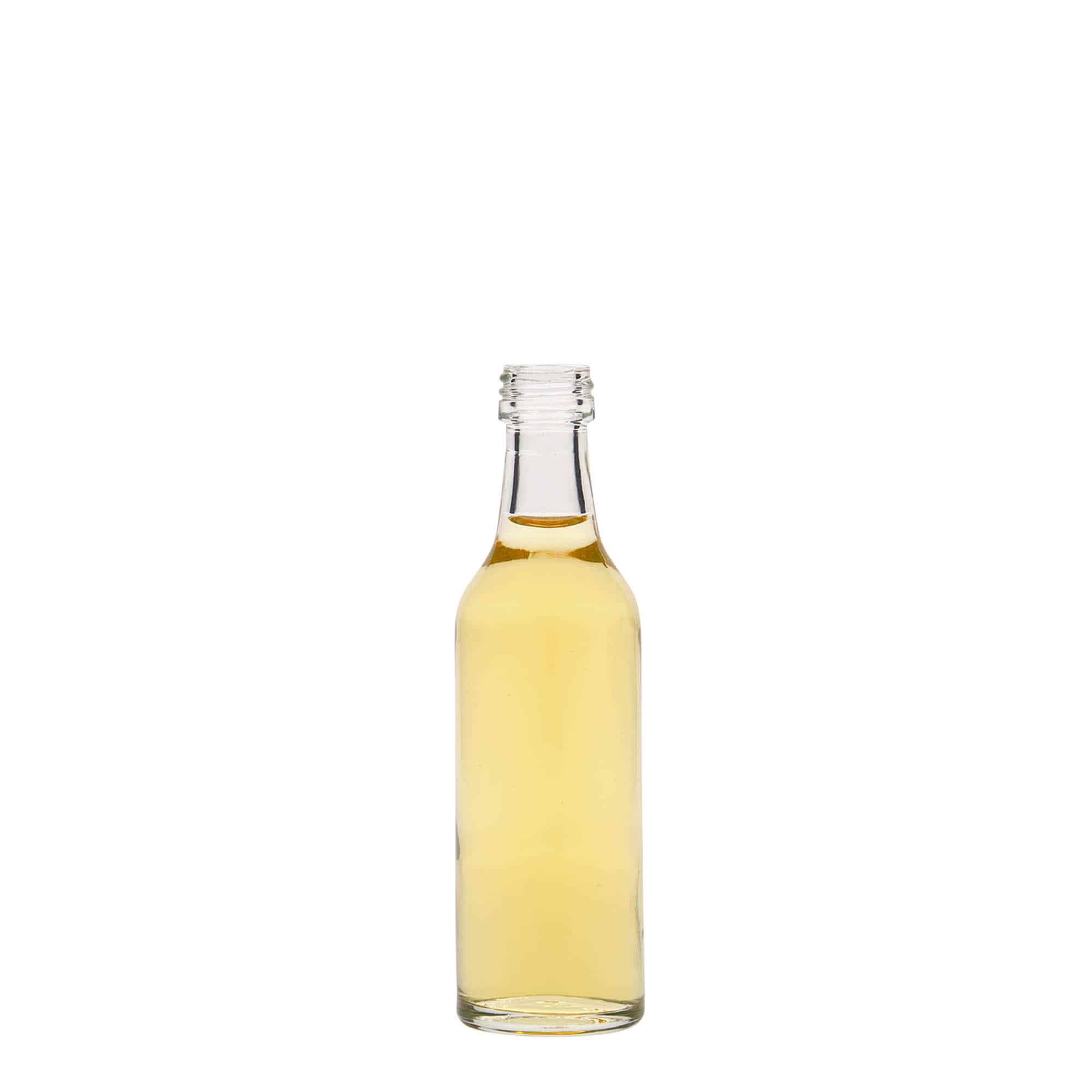 50 ml glasflaska rak hals, mynning: PP 18