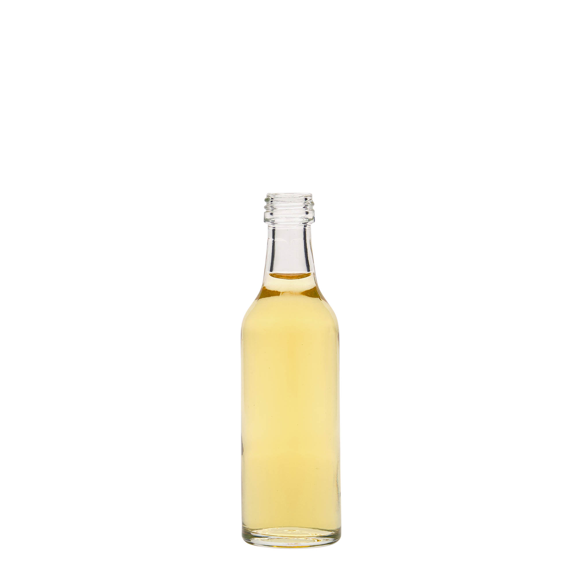 50 ml glasflaska med rak hals, mynning: PP 18 50 ml glasflaska med rak hals, mynning: PP 18