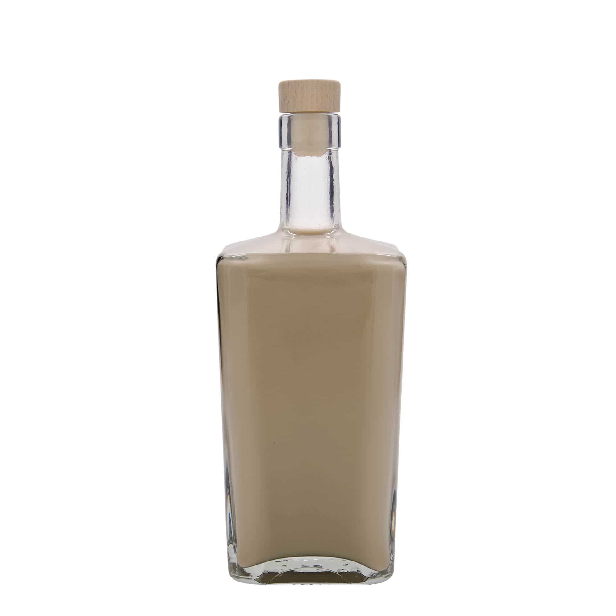 700 ml glasflaska 'Noel', kvadratisk, mynning: kork
