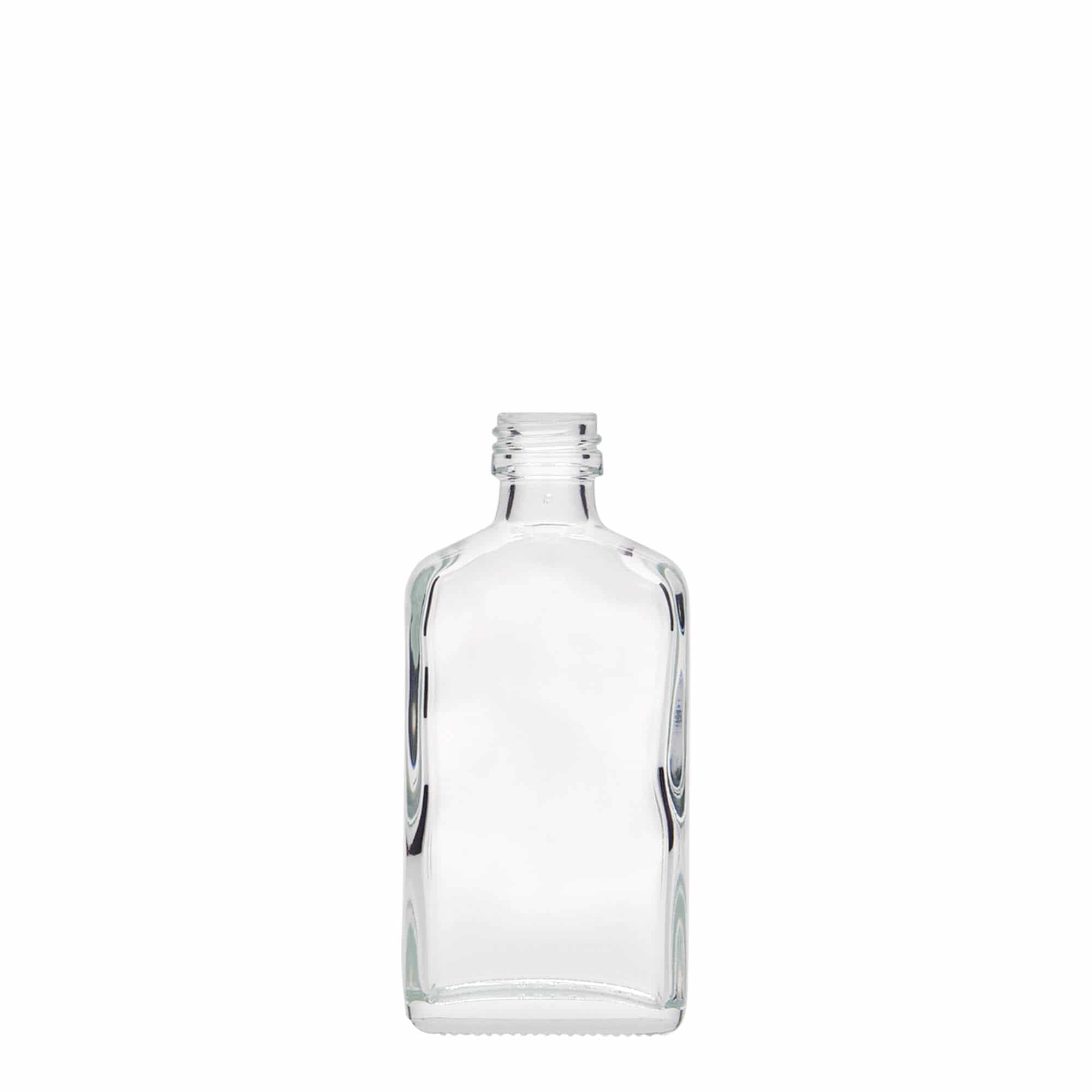 50 ml fickplunta, rektangulär, glas, mynning: PP 18 50 ml fickplunta, rektangulär, glas, mynning: PP 18