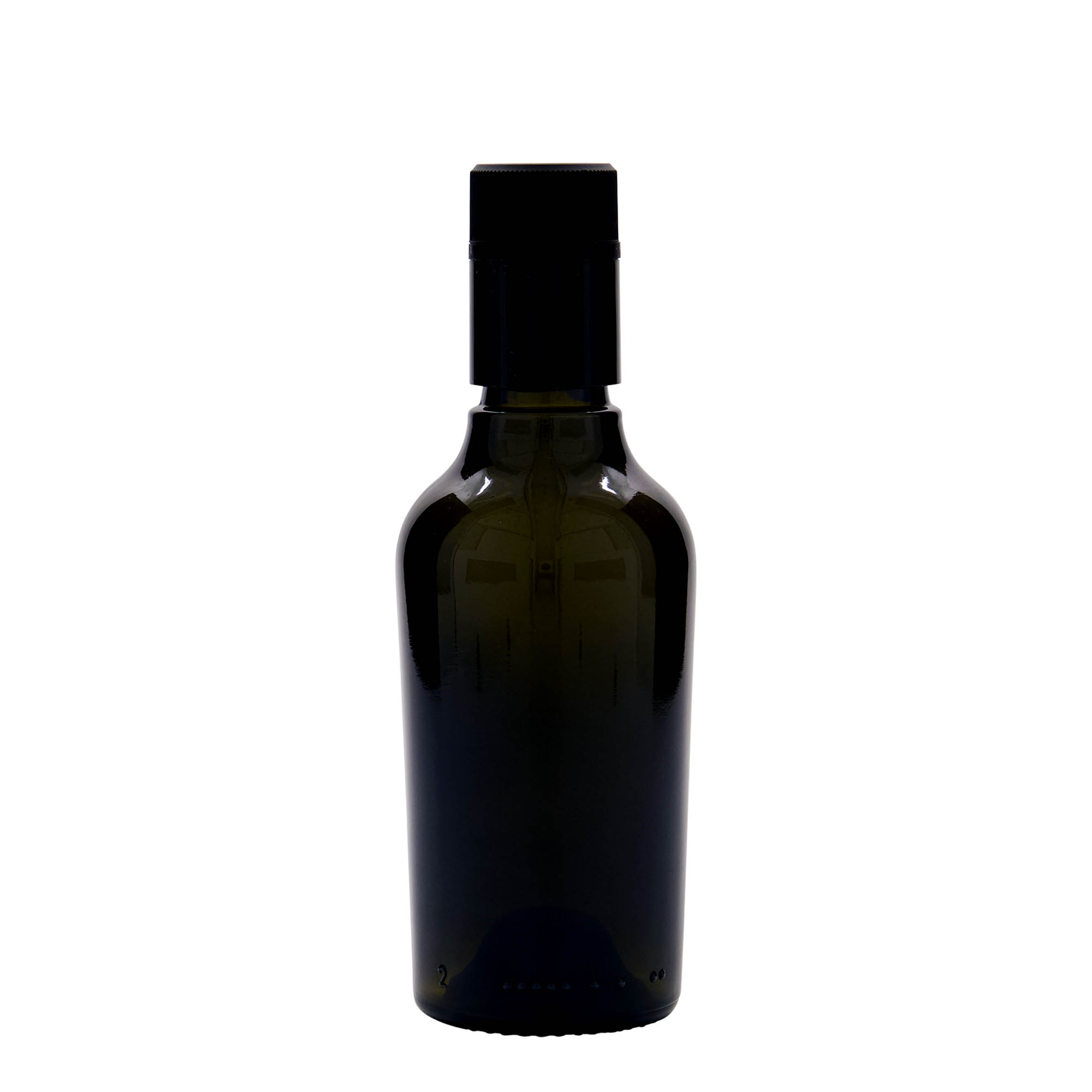 250 ml vinäger-/oljeflaska 'Oleum', glas, antikgrön, mynning: DOP 250 ml vinäger-/oljeflaska 'Oleum', glas, antikgrön, mynning: DOP