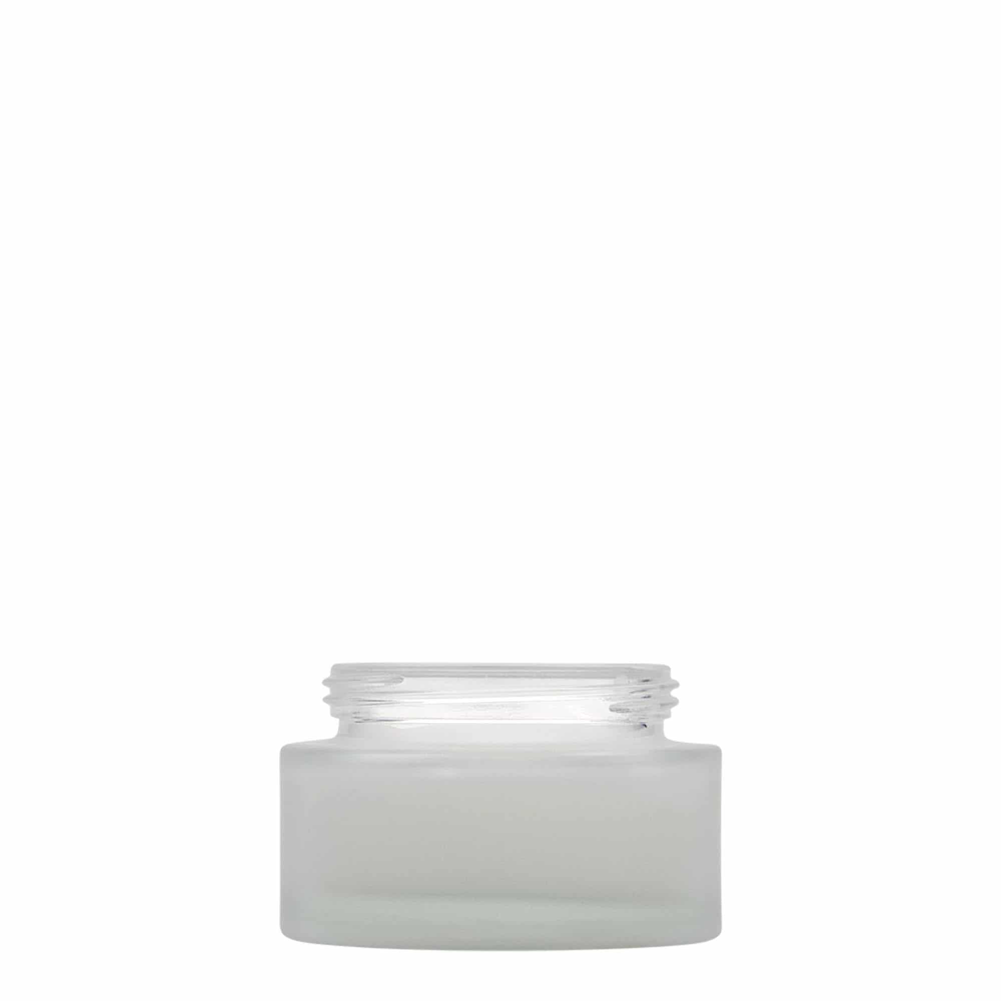 50 ml burk 'Platin Edition', glas, frostad, mynning: skruvkapsel