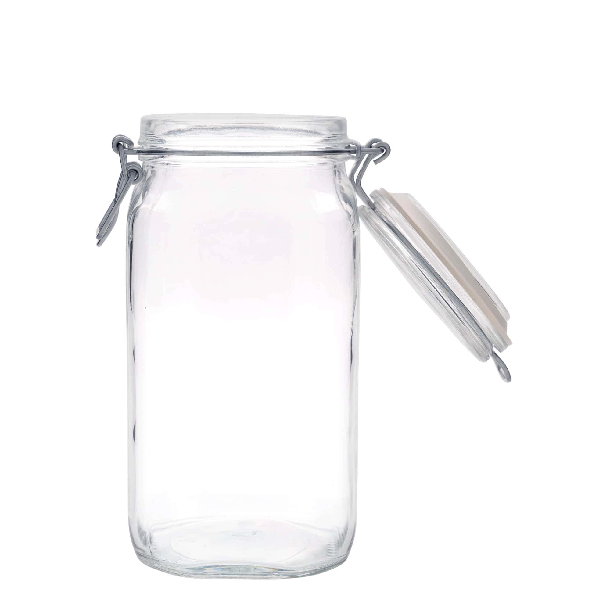 1.500 ml tråghängselglas 'Fido', fyrkantigt, mynning: tråghängselstängning