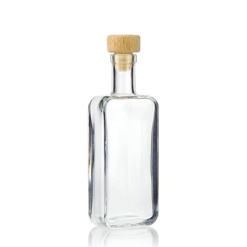 100 ml glasflaska 'Nice', rektangulär, mynning: kork