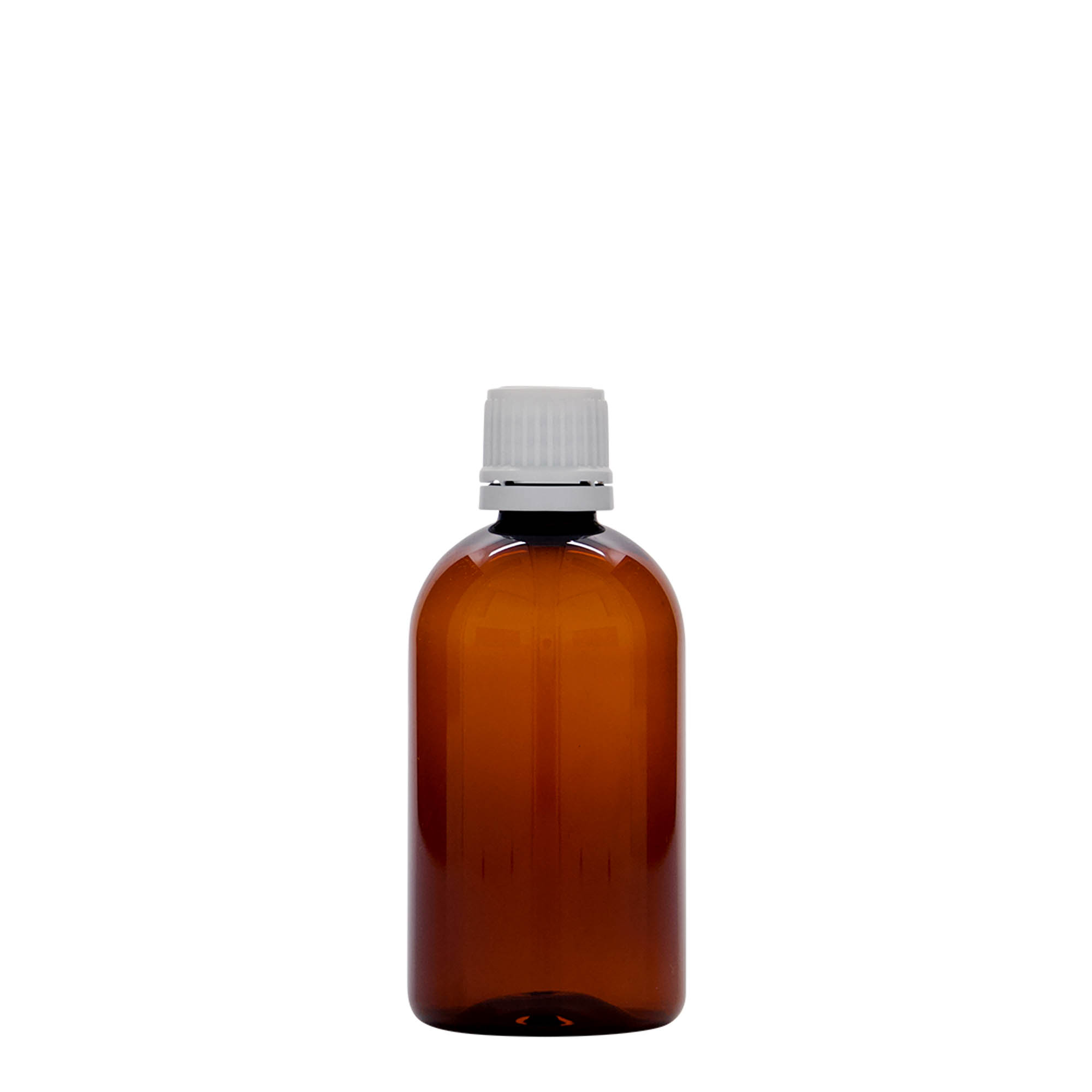 100 ml PET-medicinflaska 'Easy Living', brun, plast, mynning: DIN 18 100 ml PET-medicinflaska 'Easy Living', brun, plast, mynning: DIN 18
