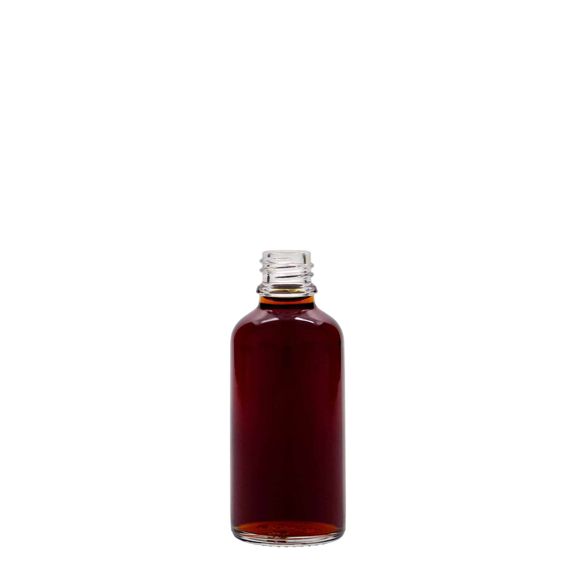 50 ml medicinflaska, glas, mynning: DIN 18