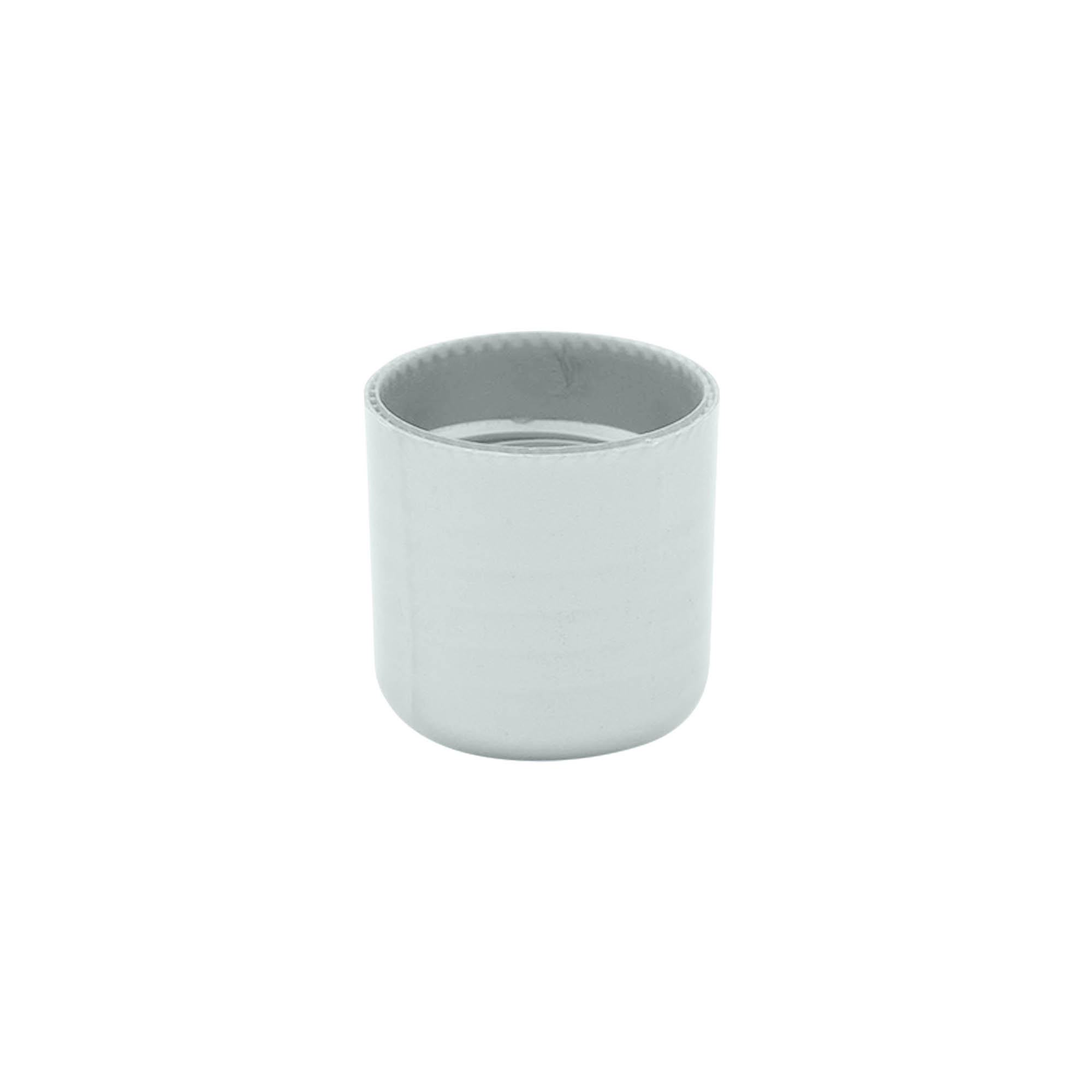 Skruvlock med sprutinsats, PP-plast, silver, för mynning: 24/410 Skruvlock med sprutinsats, PP-plast, silver, för mynning: 24/410