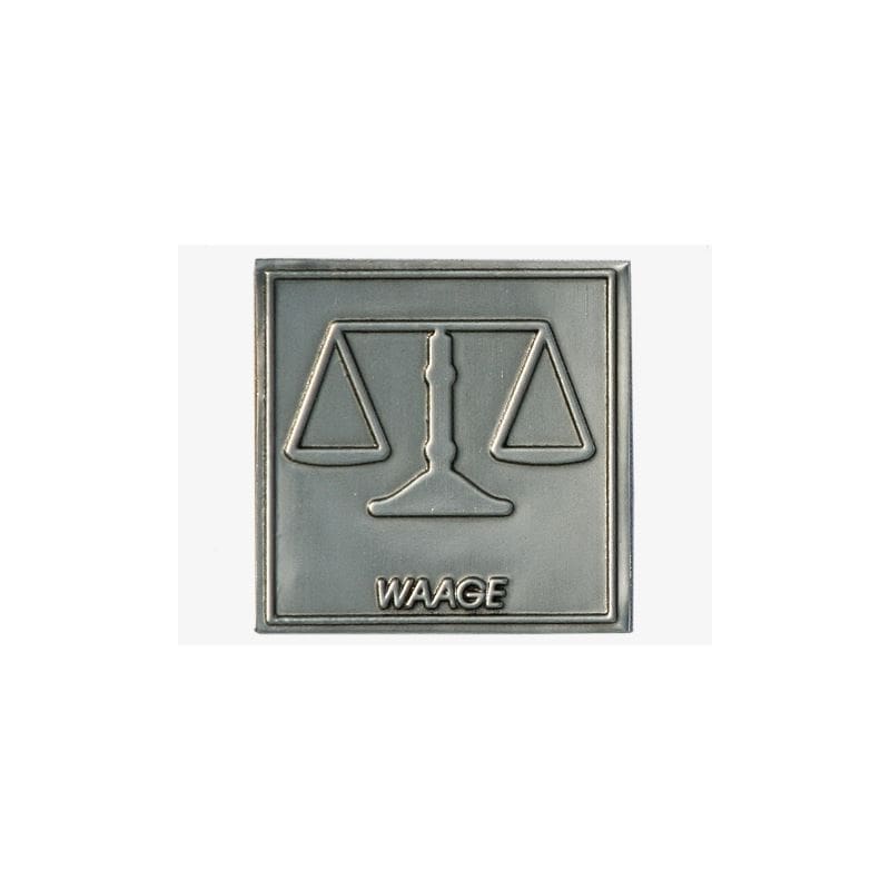 Tennetikett 'Våg', kvadratisk, metall, silver Tennetikett 'Våg', kvadratisk, metall, silver