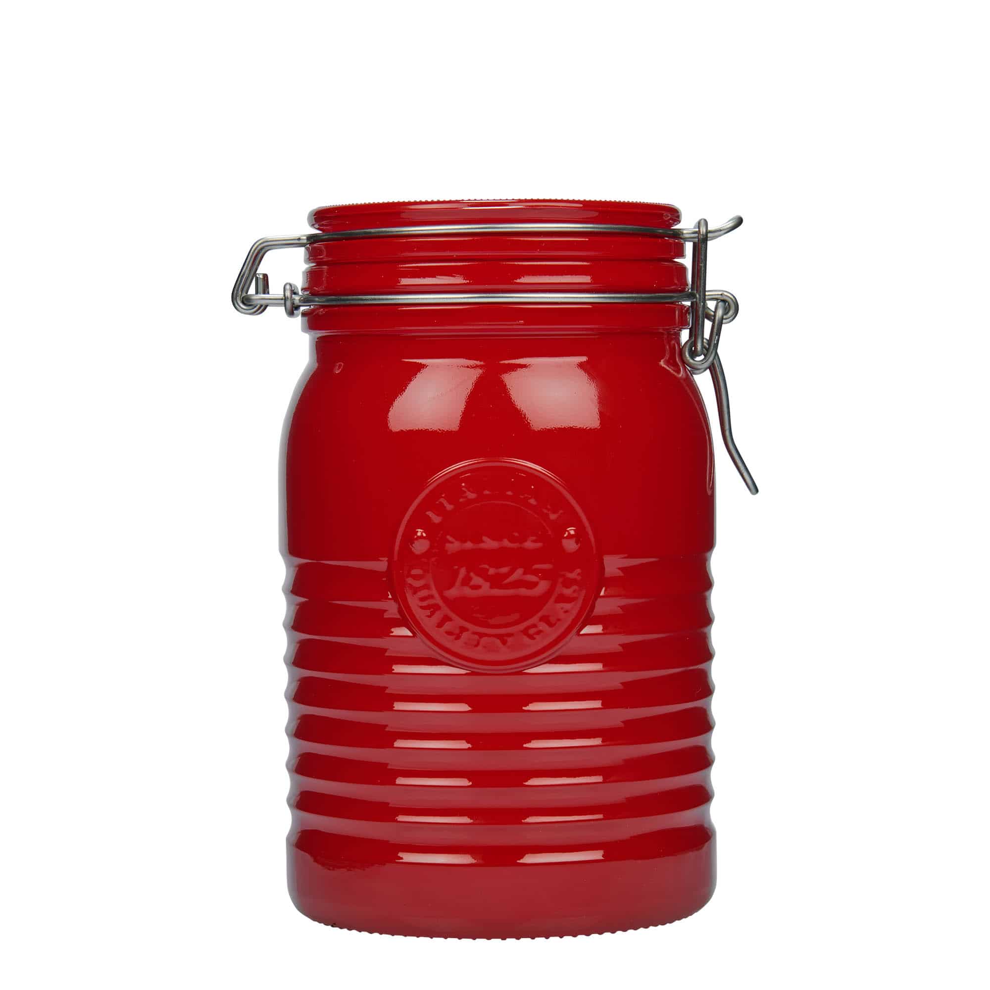1 000 ml patentburk 'Officina 1825', röd, mynning: trådbygellock 1 000 ml patentburk 'Officina 1825', röd, mynning: trådbygellock