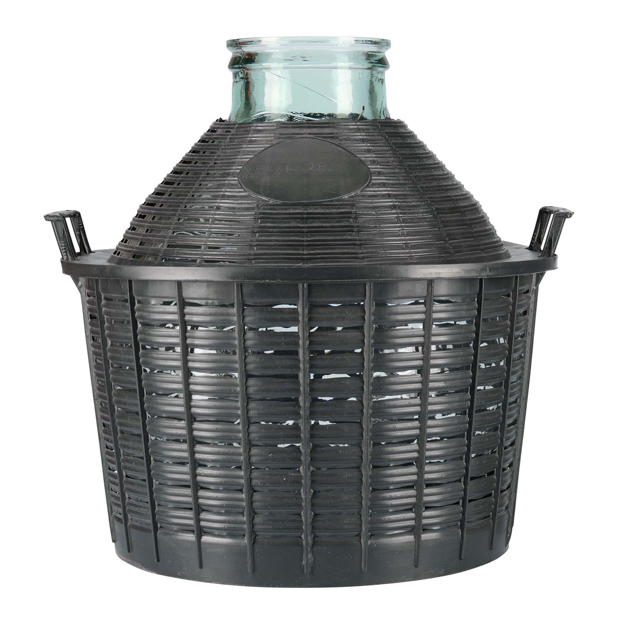 25 l ballongflaska med vid hals, glas, öppning: påklämningslock