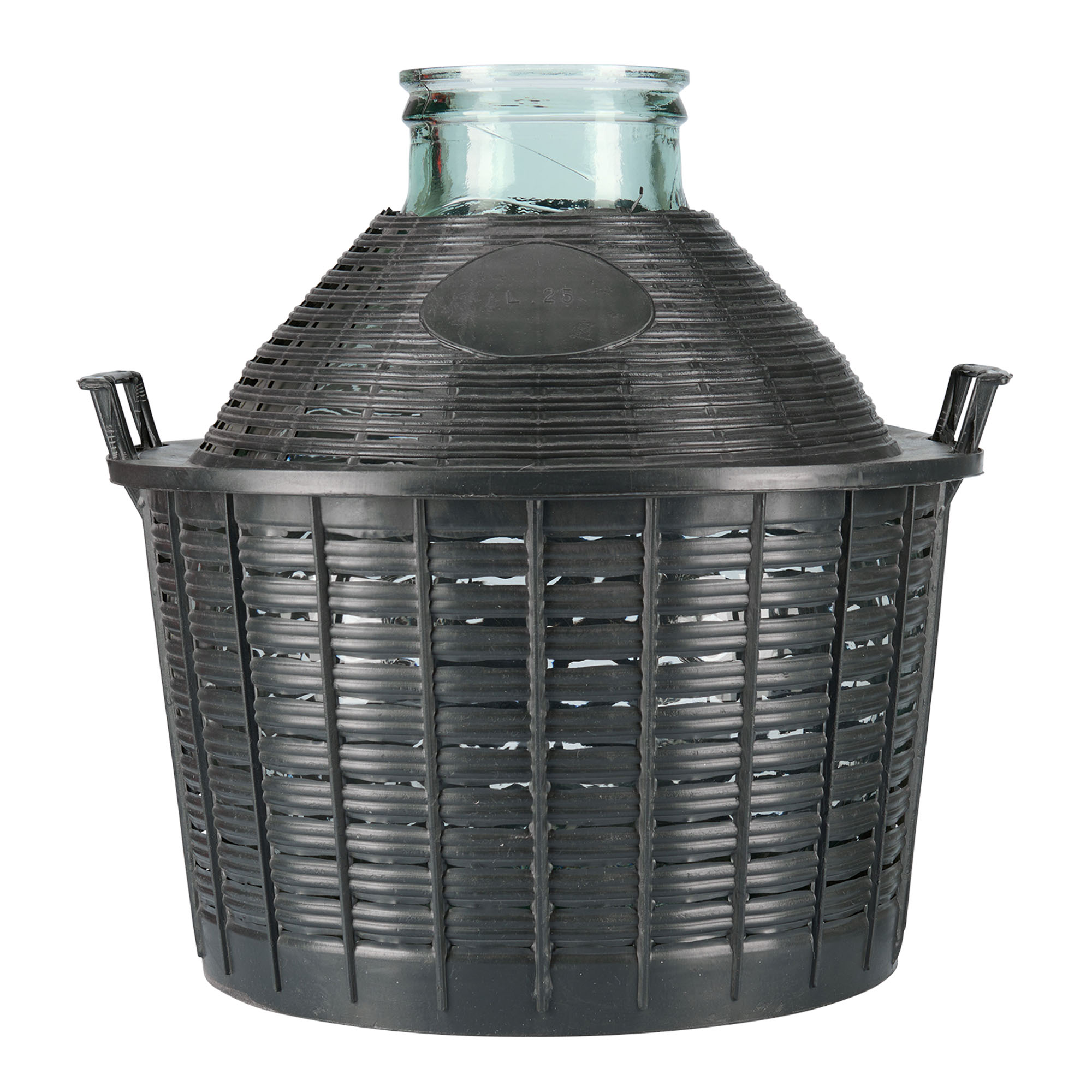 25 l ballongflaska med vid hals, glas, öppning: påklämningslock 25 l ballongflaska med vid hals, glas, öppning: påklämningslock