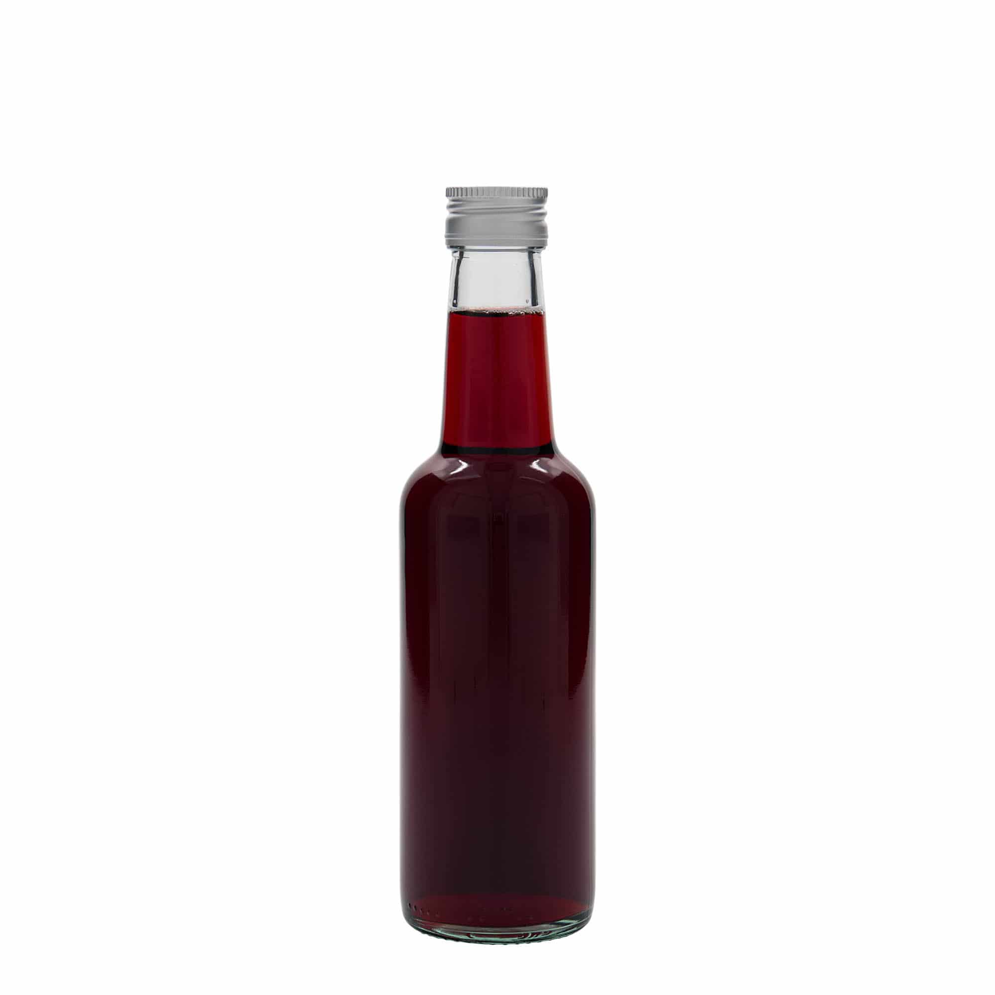 250 ml glasflaska med rak hals, öppning: PP 28