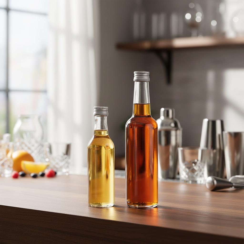 50 ml glasflaska med rak hals, mynning: PP 18