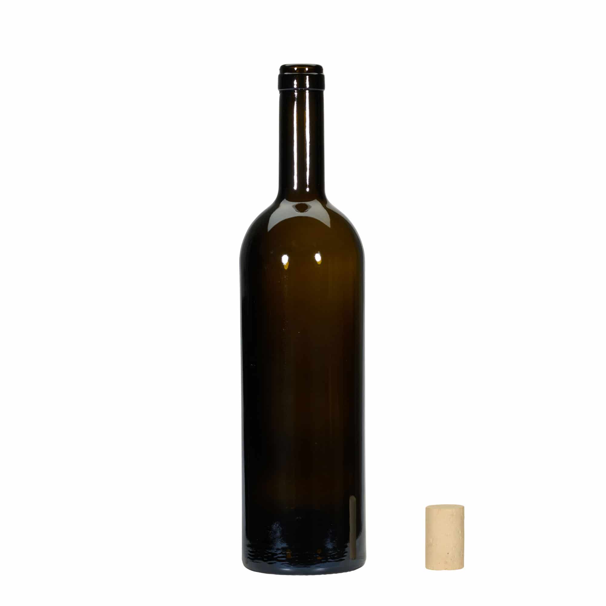 750 ml vinflaska 'Golia', antikgrön, mynning: kork