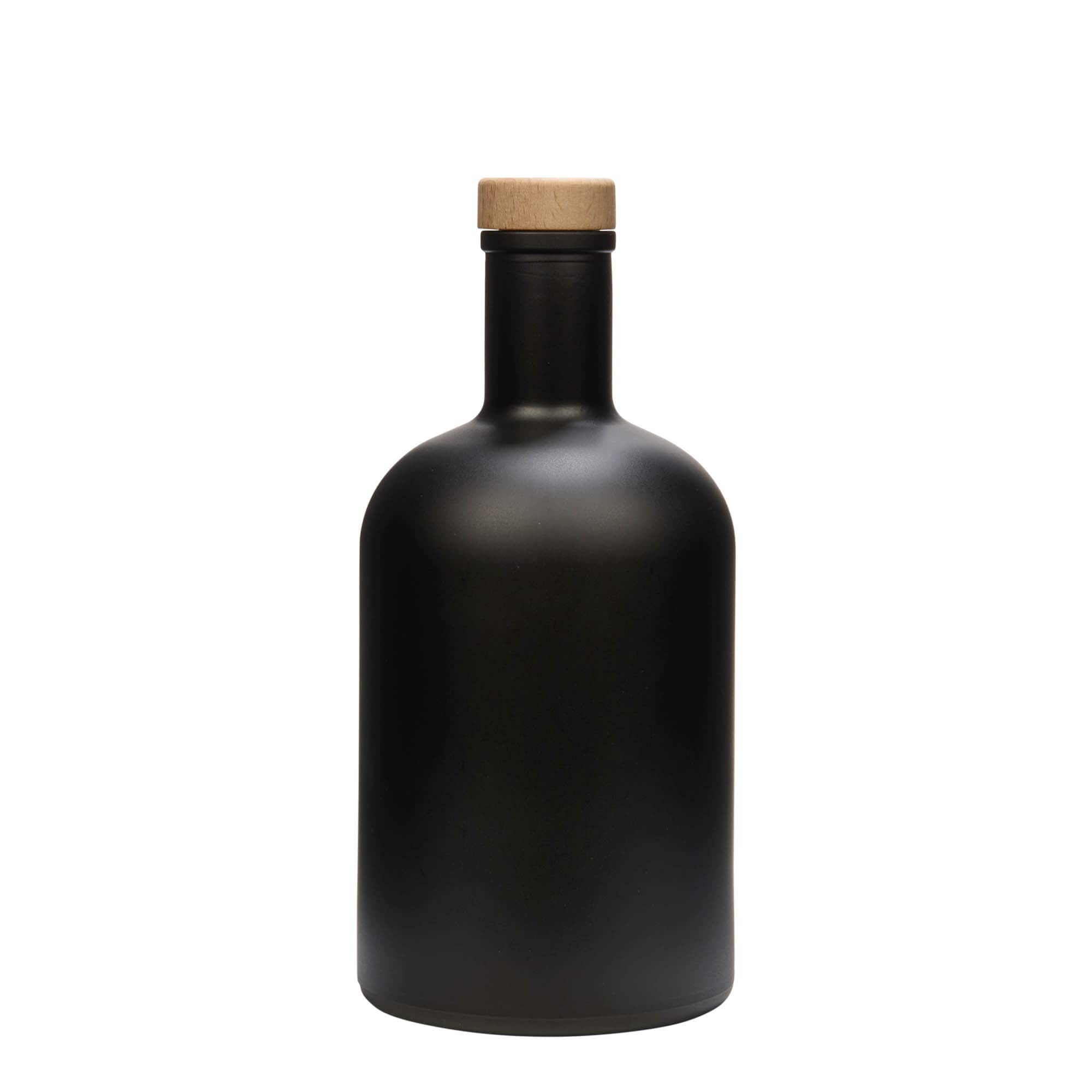 700 ml glasflaska 'Gerardino', svart, öppning: kork