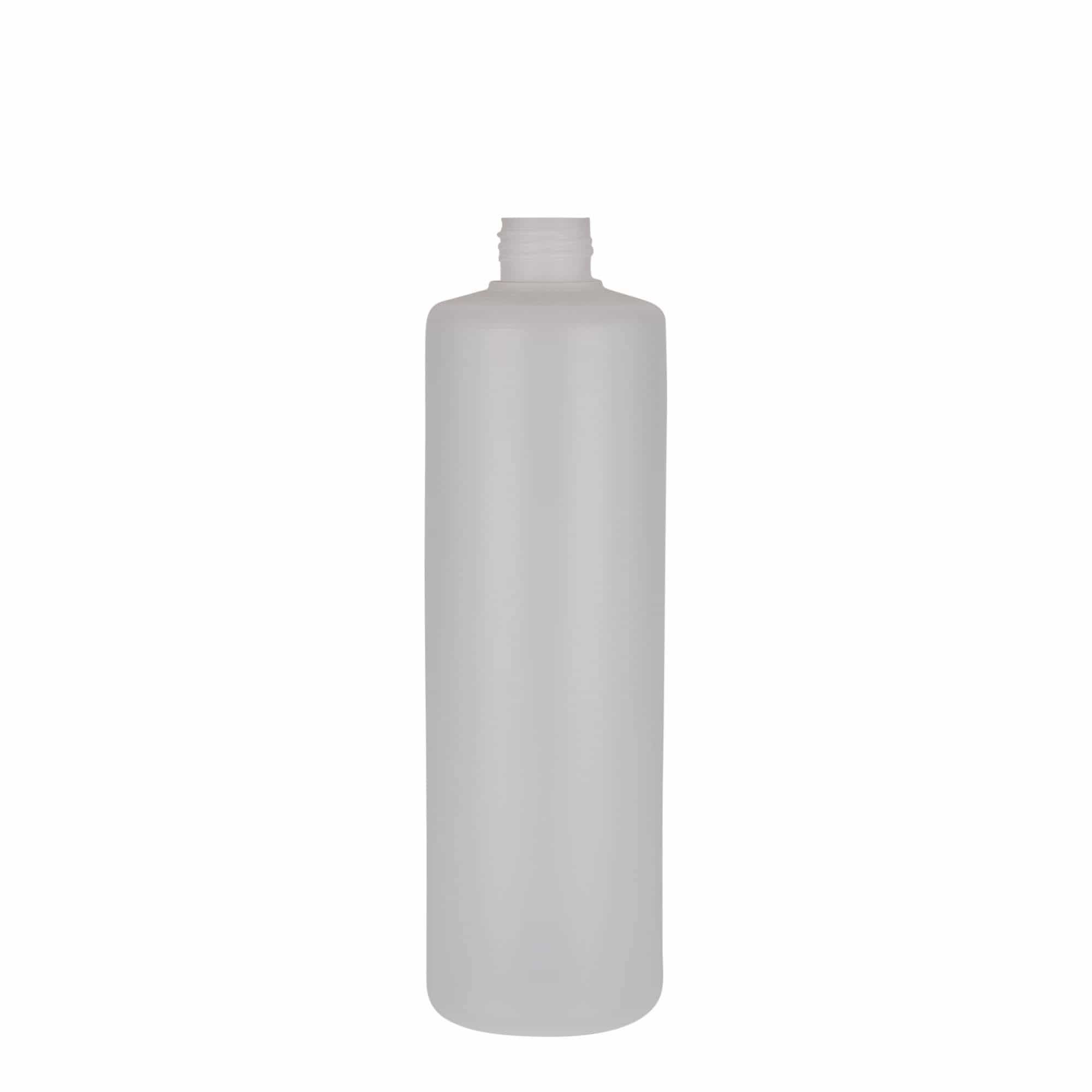 500 ml rund flaska, PE-plast, natur, mynning: skruvkapsel