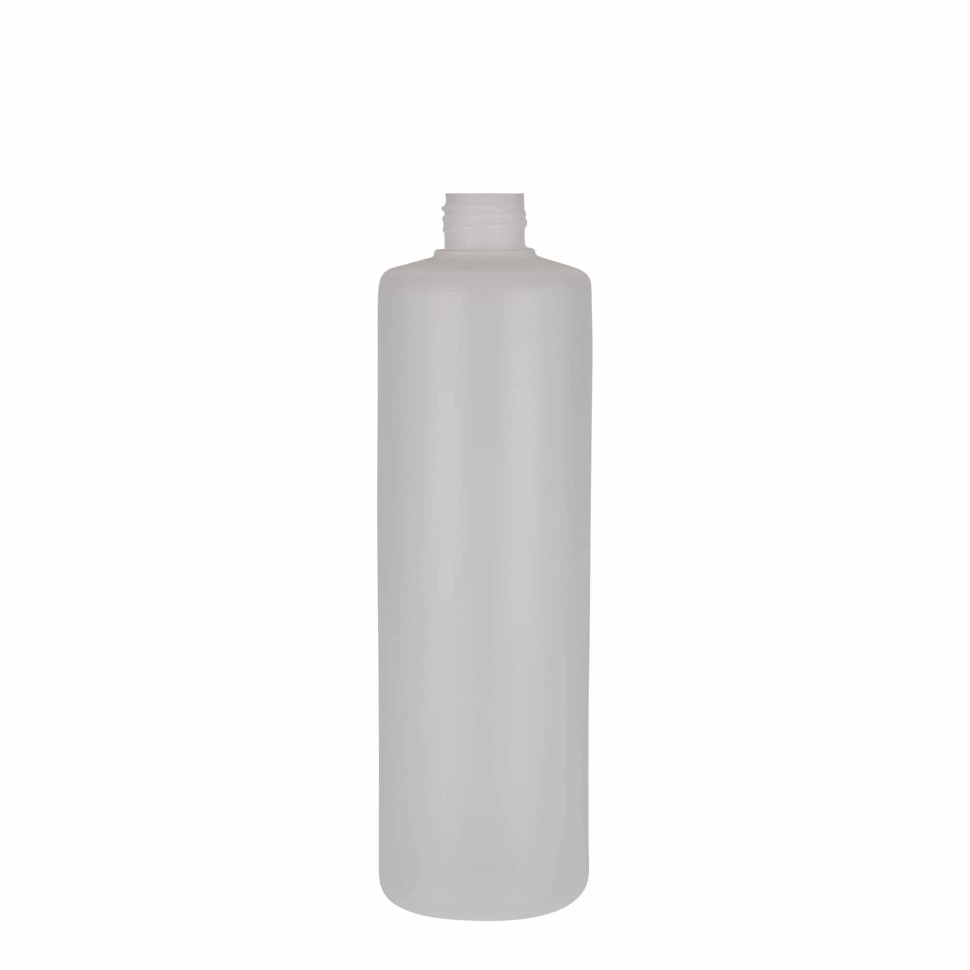 500 ml rund flaska, PE-plast, natur, mynning: skruvkapsel 500 ml rund flaska, PE-plast, natur, mynning: skruvkapsel