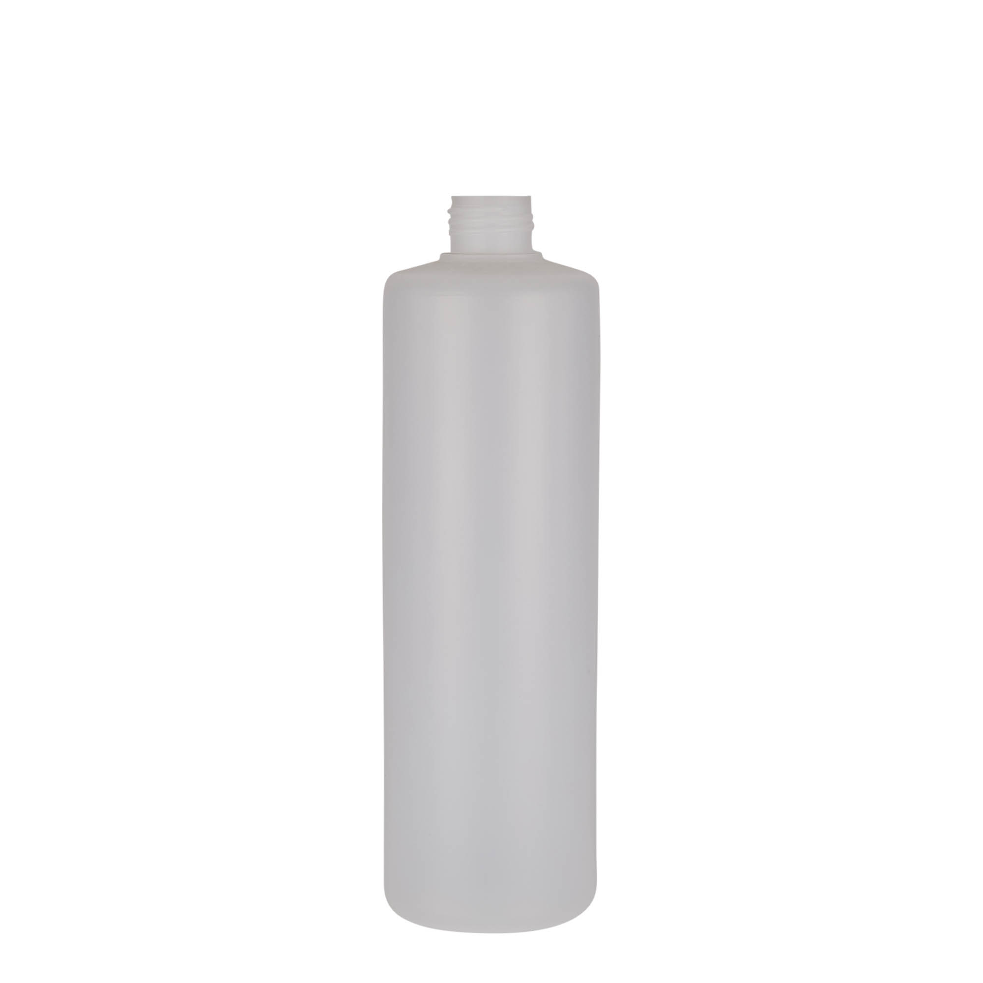 500 ml rund flaska, PE-plast, natur, öppning: skruvlock