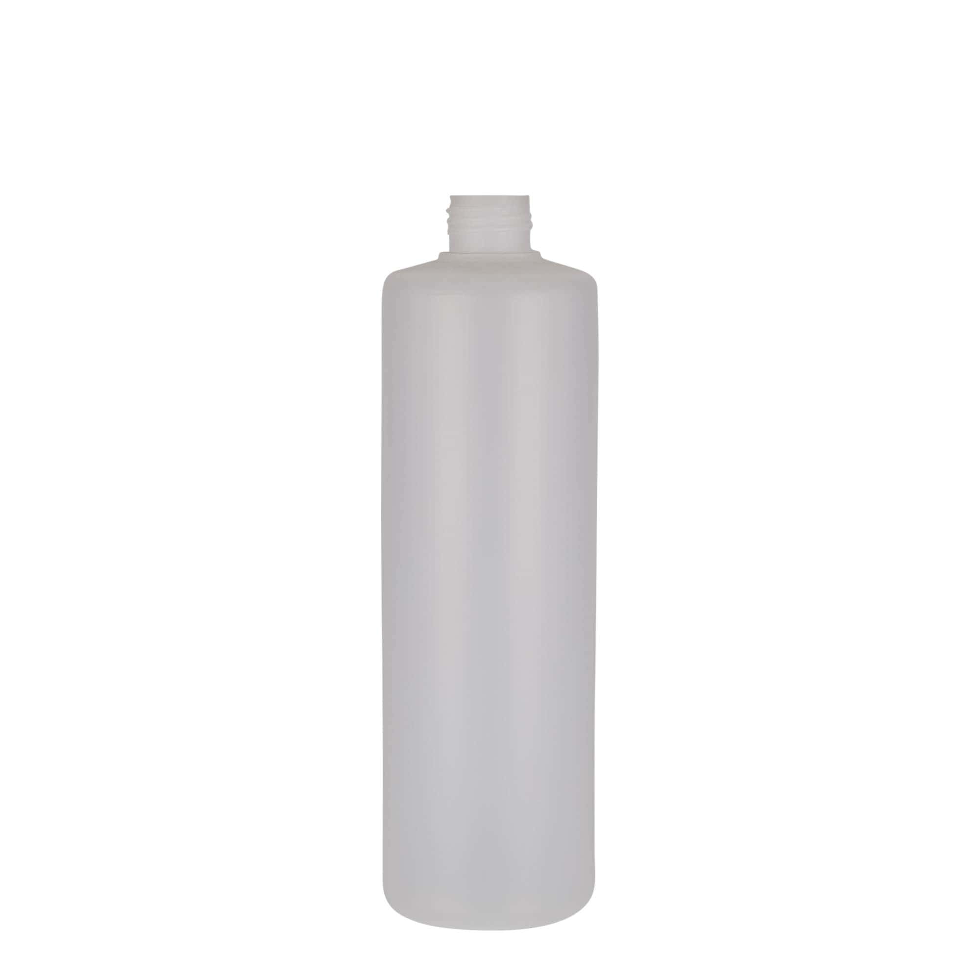 500 ml rund flaska, PE-plast, natur, öppning: skruvlock 500 ml rund flaska, PE-plast, natur, öppning: skruvlock