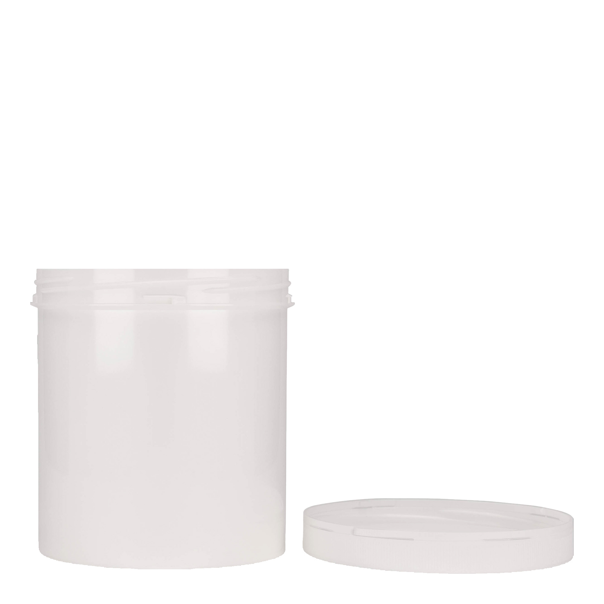 1.000 ml plastburk 'Securilock', PP, vit, öppning: skruvlock
