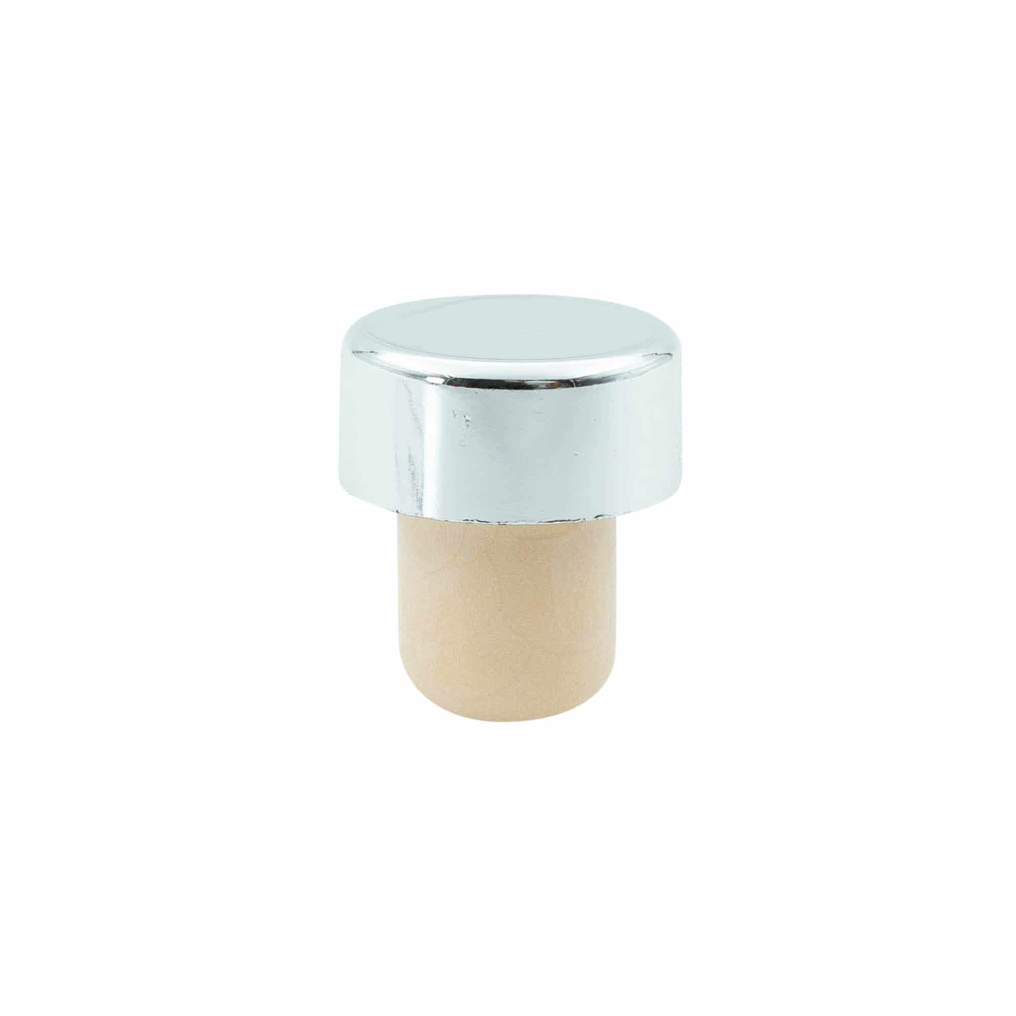 Greppkork 19 mm, plast, silver, för mynning: kork Greppkork 19 mm, plast, silver, för mynning: kork