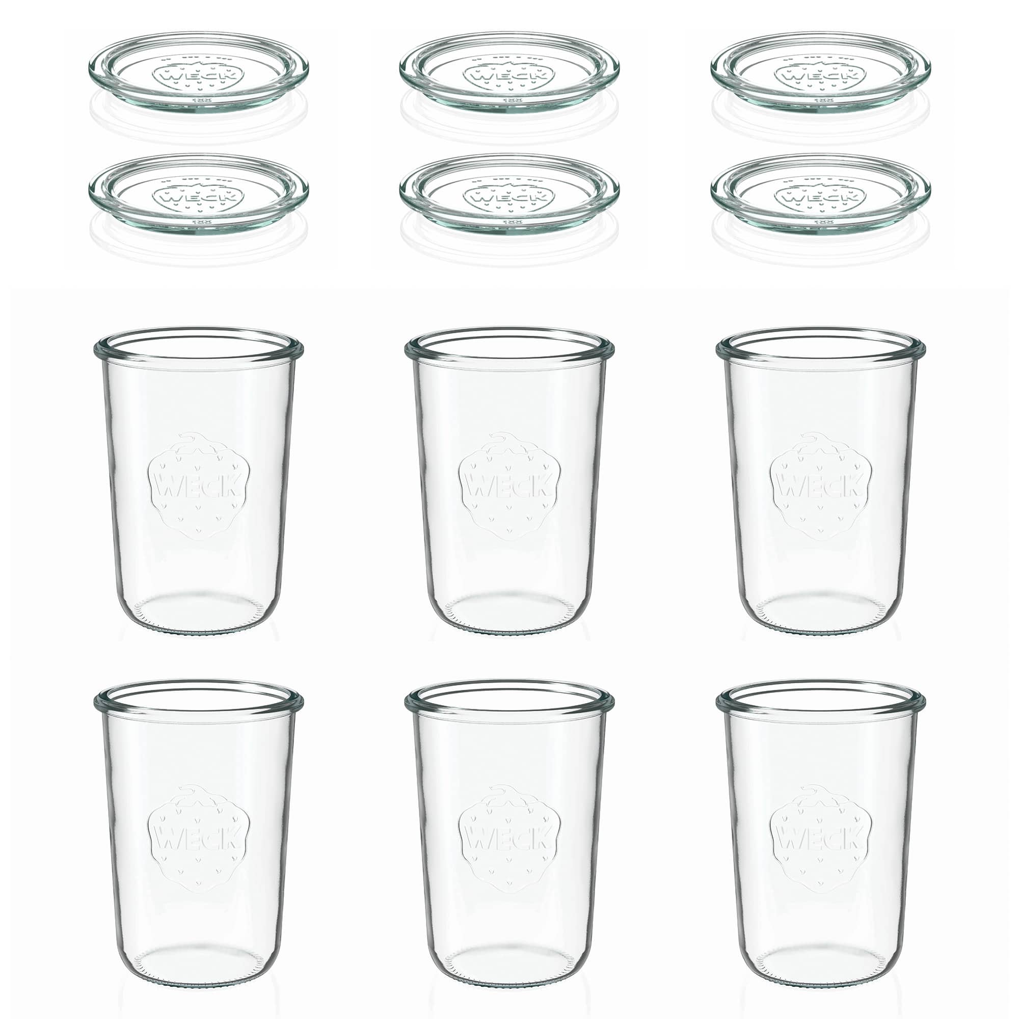 6x 850 ml WECK-störtglas med glaslock RR 100