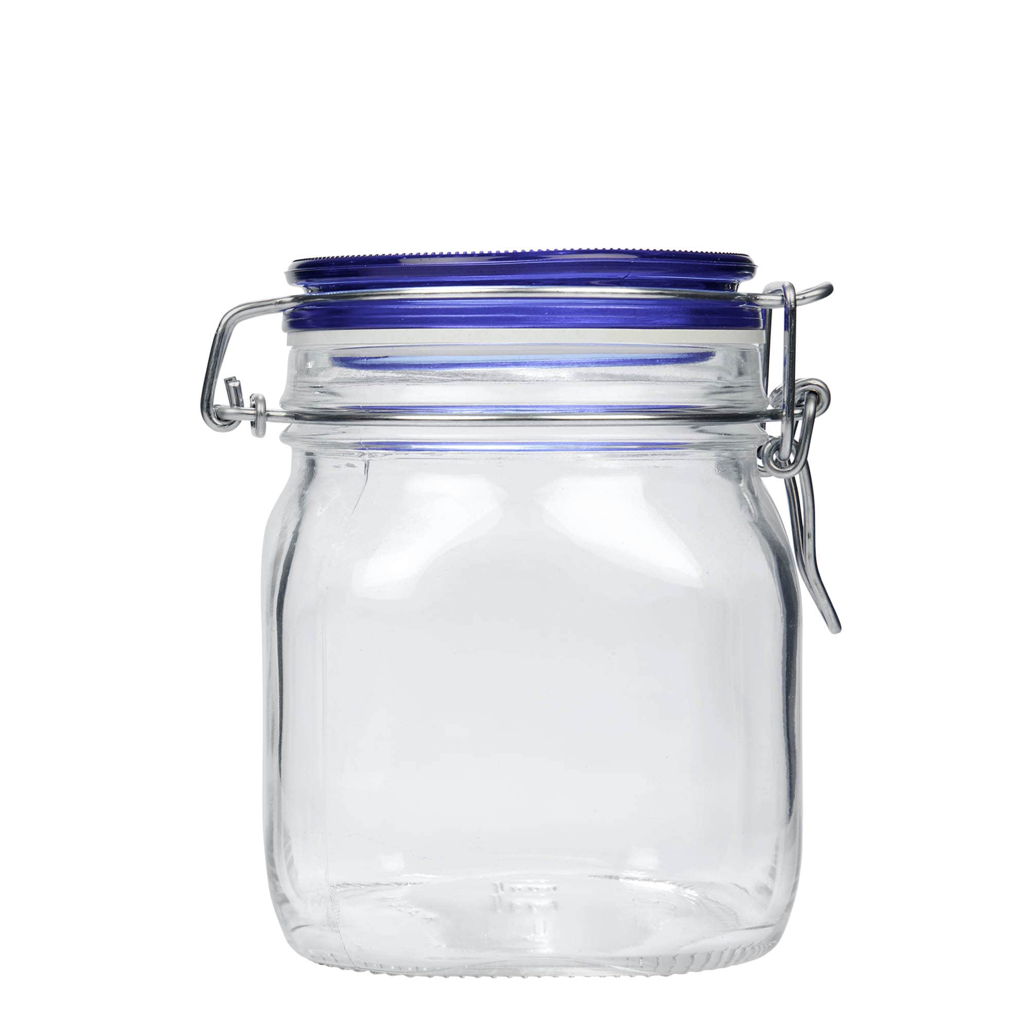 750 ml patentburk 'Fido' BlueTop, kvadratisk, mynning: trådbygellock 750 ml patentburk 'Fido' BlueTop, kvadratisk, mynning: trådbygellock