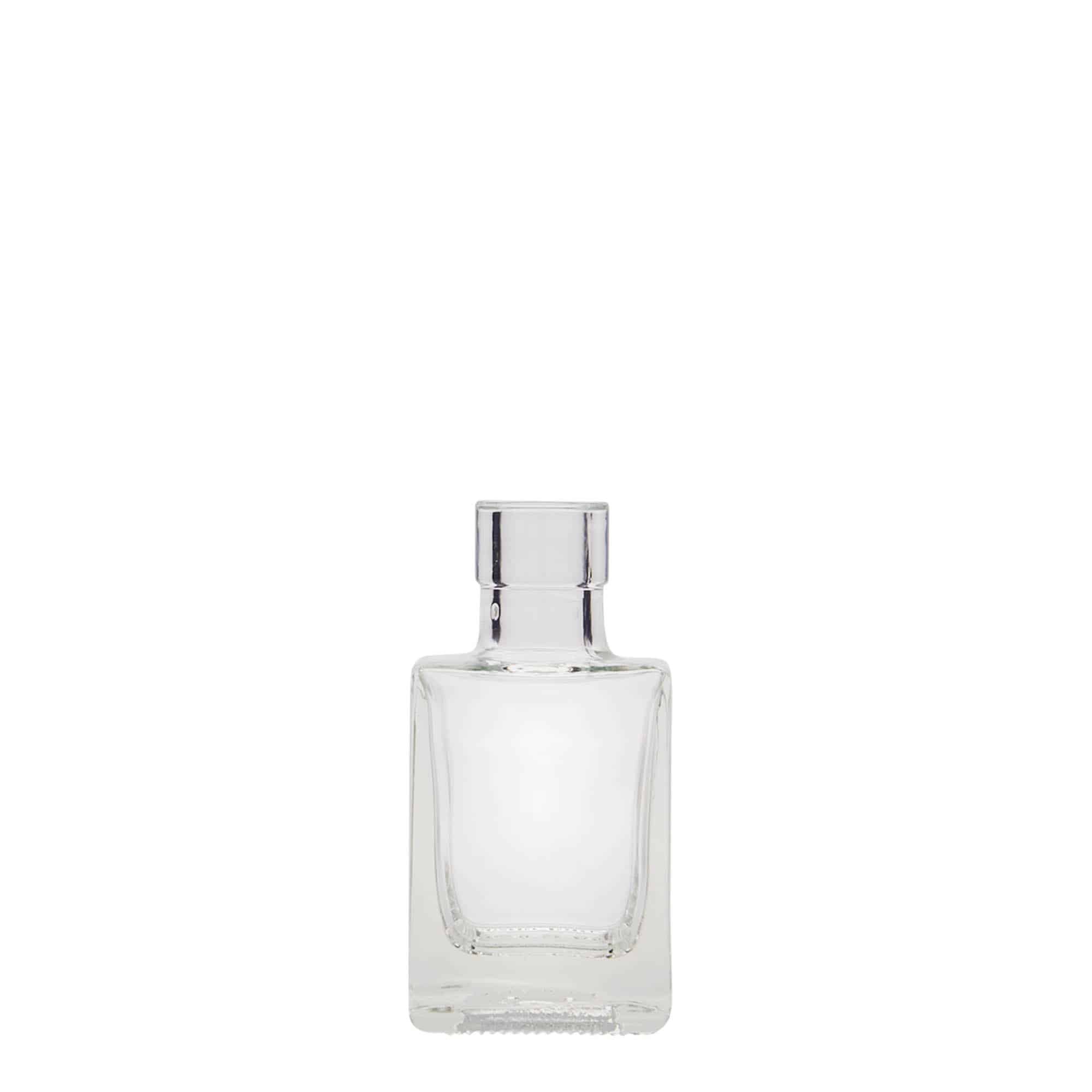 50 ml glasflaska 'Cube', kvadratisk, mynning: kork 50 ml glasflaska 'Cube', kvadratisk, mynning: kork