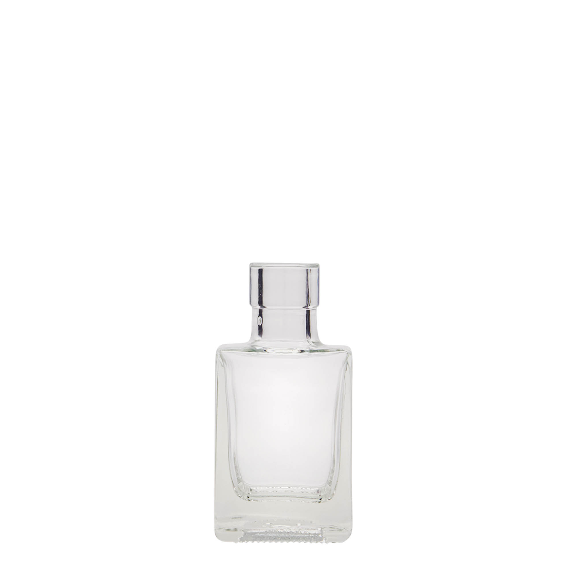 50 ml glasflaska 'Cube', fyrkantig, öppning: kork