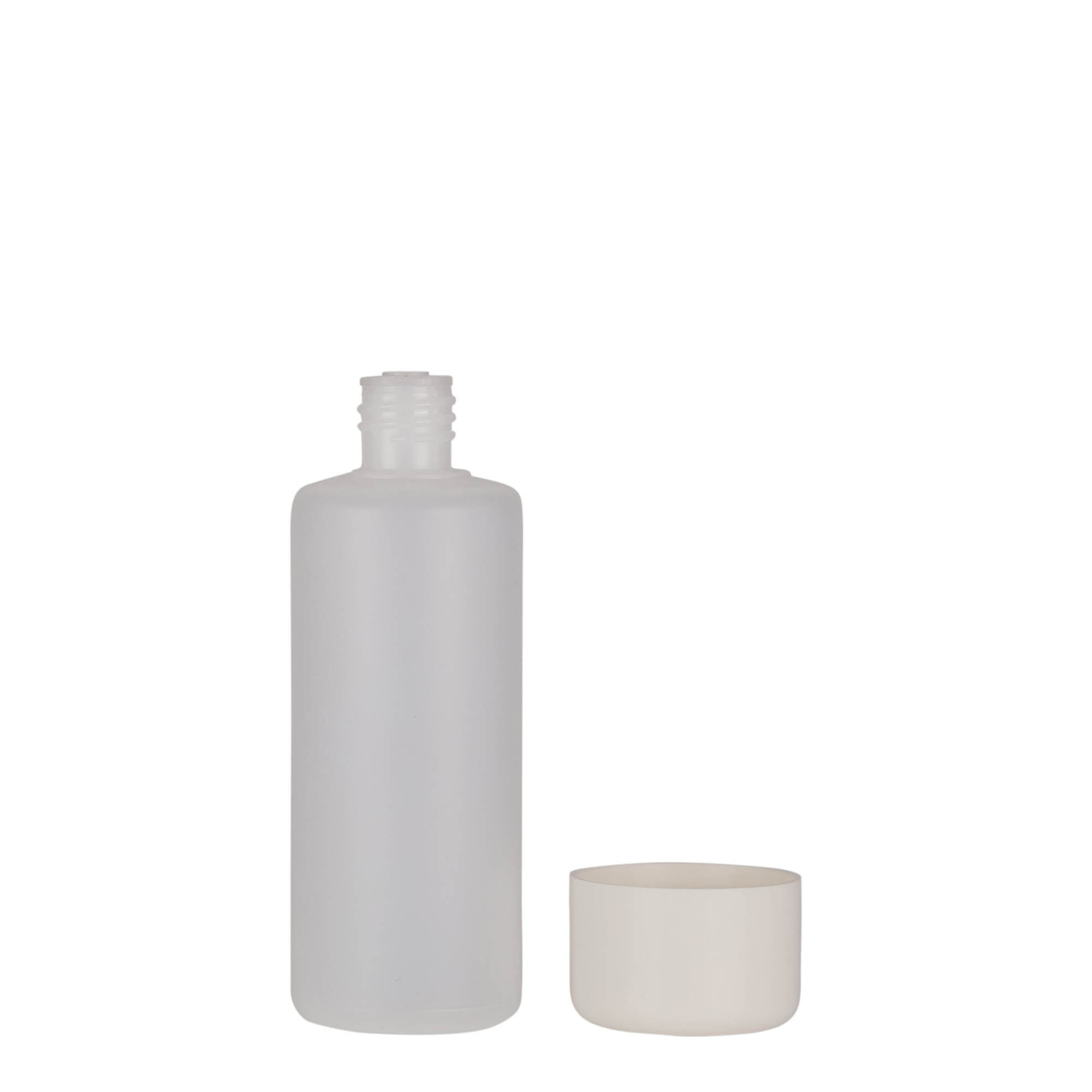 100 ml rund flaska, PE-plast, natur, öppning: skruvlock 100 ml rund flaska, PE-plast, natur, öppning: skruvlock