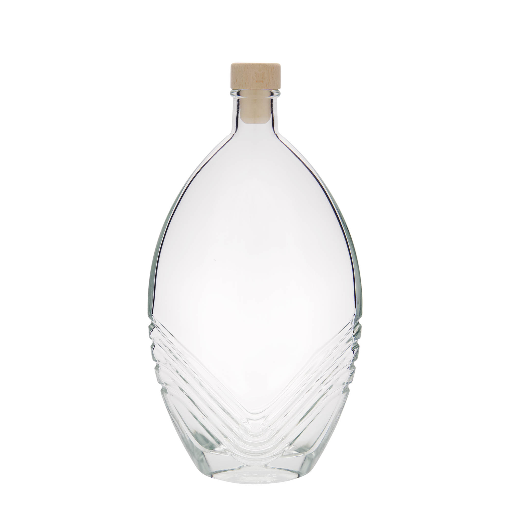 500 ml glasflaska 'Florence', oval, öppning: kork