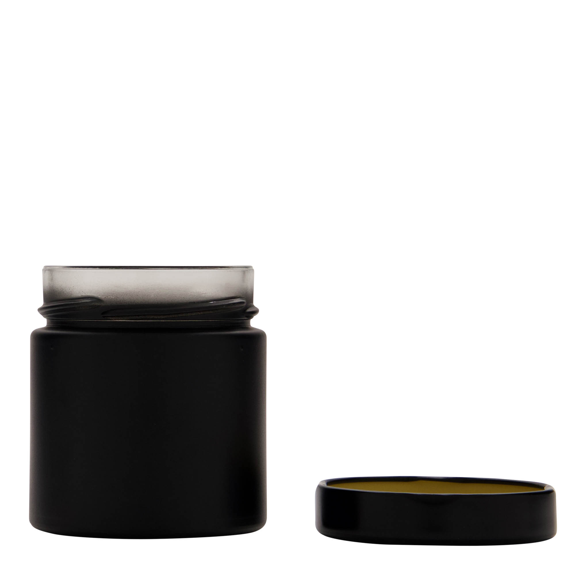212 ml rund glas 'Aurora', svart, öppning: Deep-Twist-Off (DTO 66)