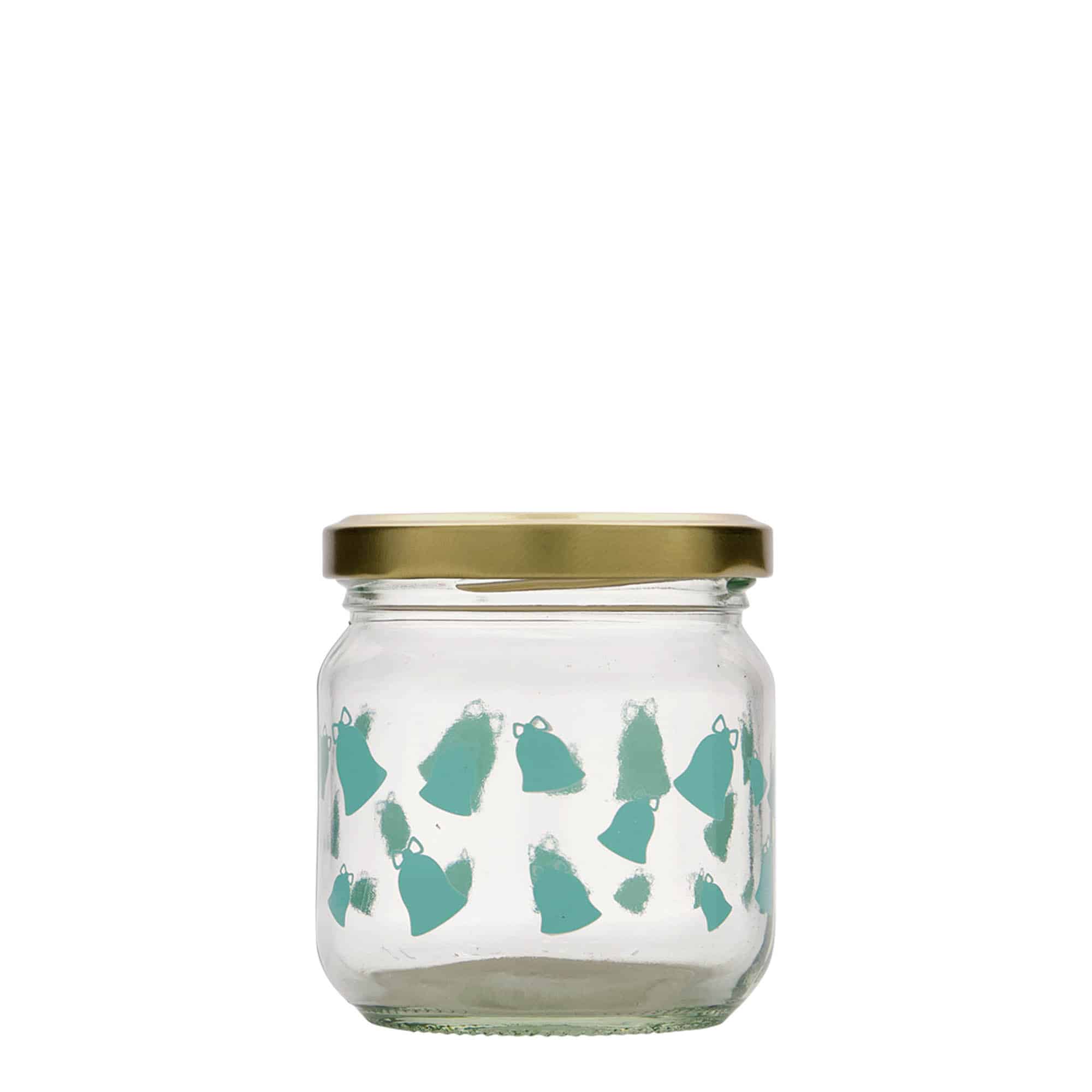 212 ml rund glas, motiv: Kling, klocka, öppning: twist-off (TO 66)