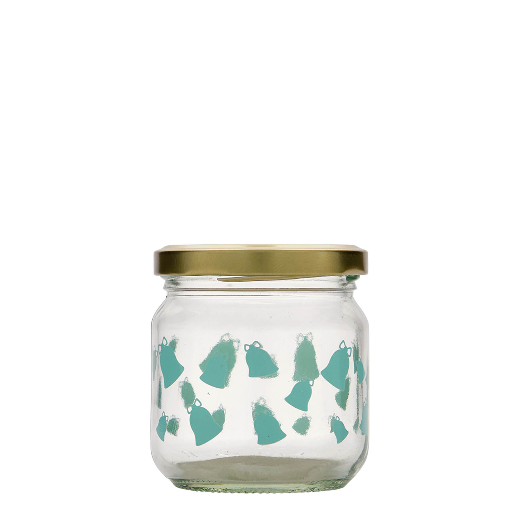 212 ml rund glas, motiv: Kling, klocka, öppning: twist-off (TO 66)