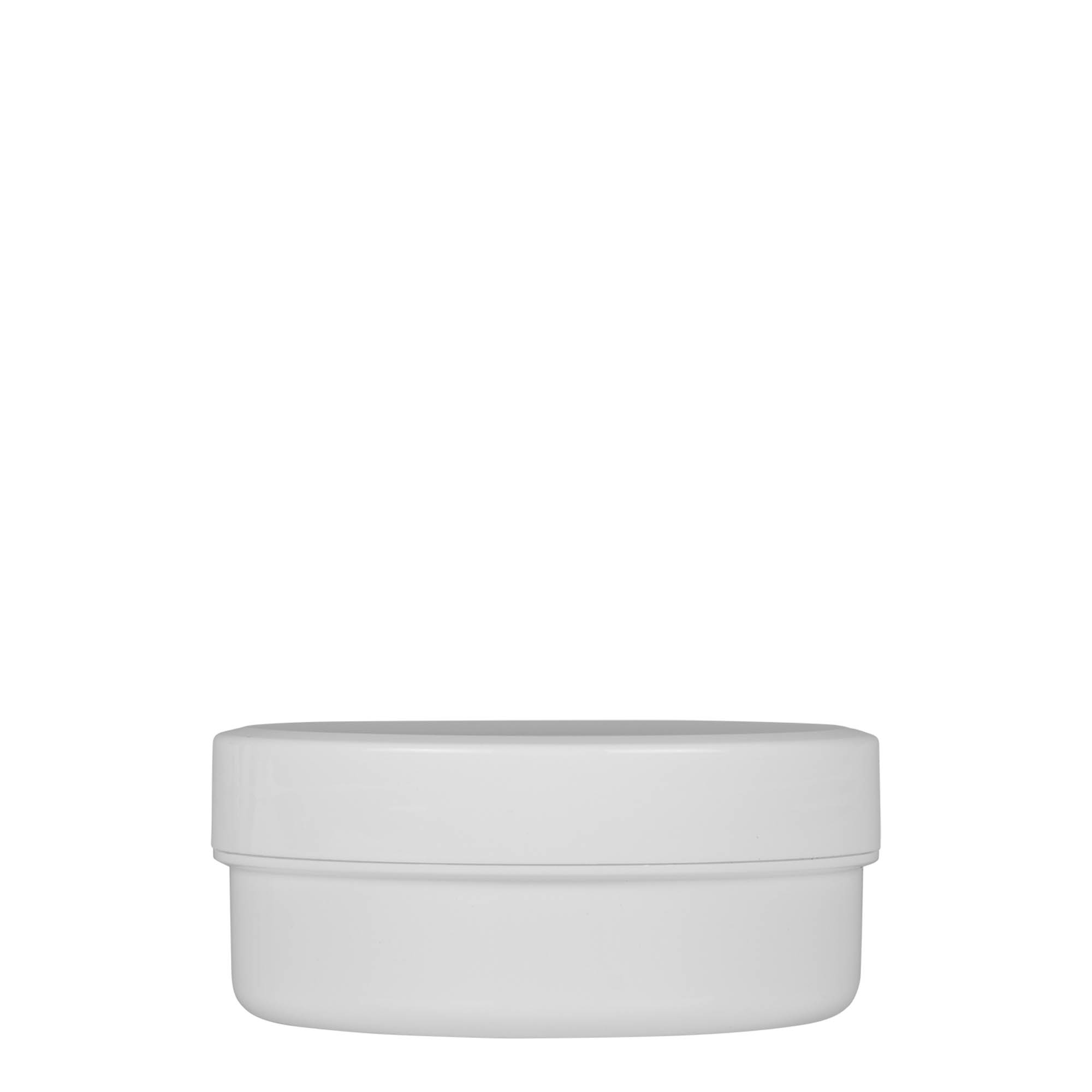 125 ml plastburk 'White Line', PP, vit, öppning: skruvlock