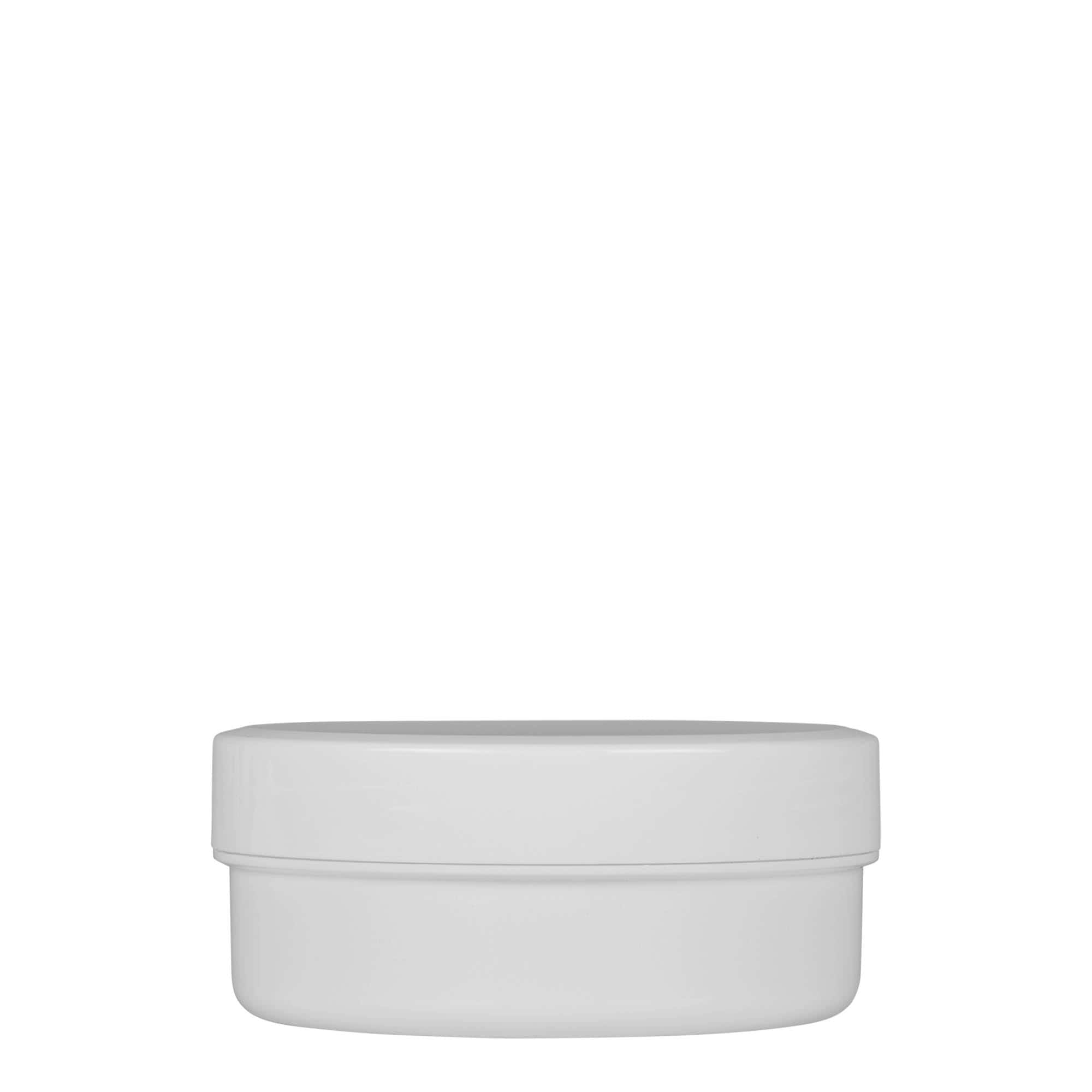 125 ml plastburk 'White Line', PP, vit, öppning: skruvlock